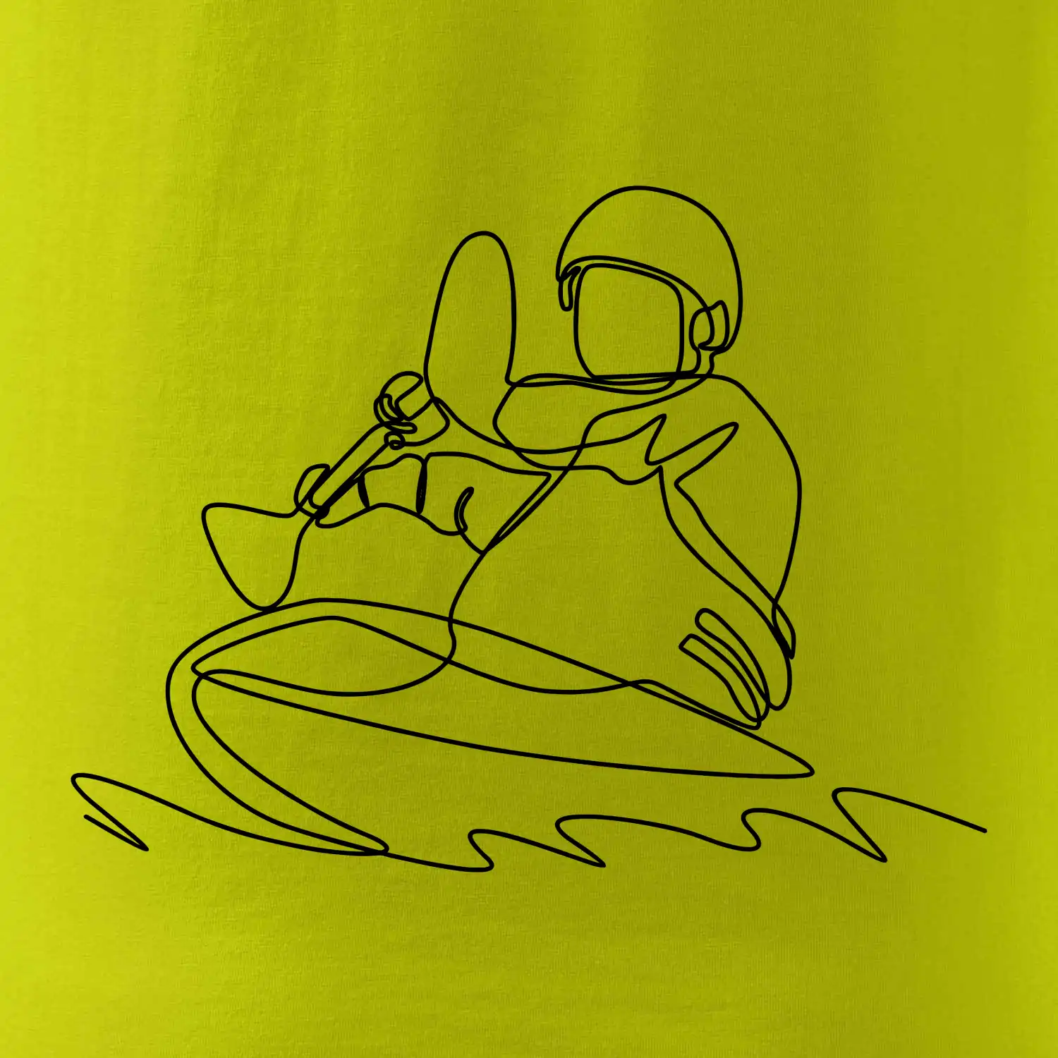 Kajak na vodě jedním tahem