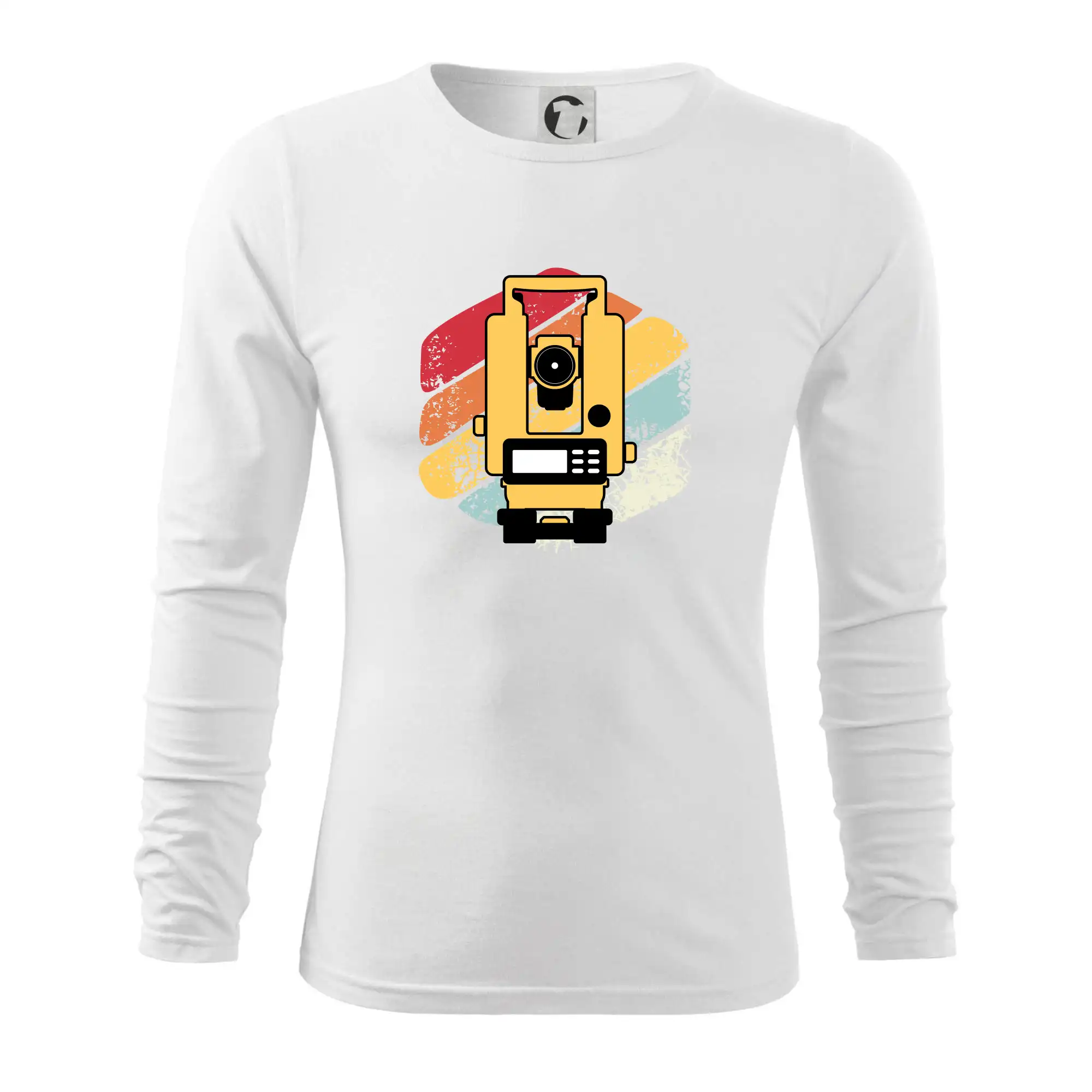 Vtipné tričká do práce - Teodolit vintage - Tričko s dlhým rukávom FIT-T long sleeve