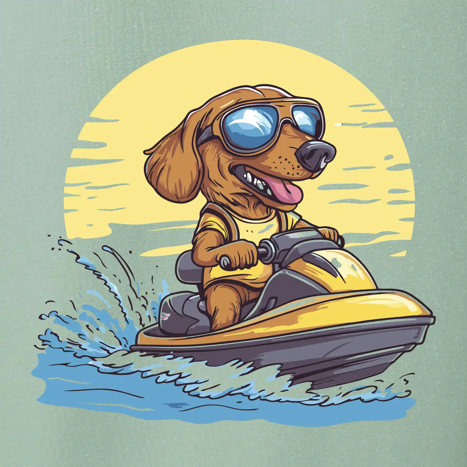 Jezevčík na vodním skútru