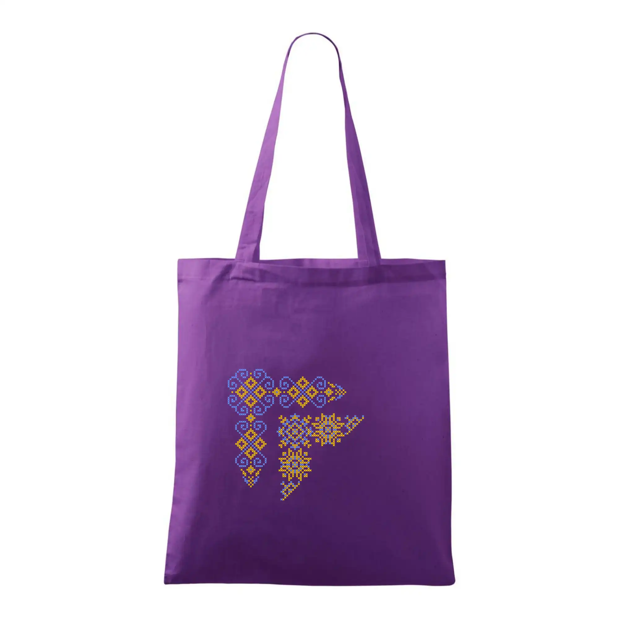 Tričká s vlajkou ukrajiny - Ukrajina folklór - obrázok v rohu - Taška bavlnená