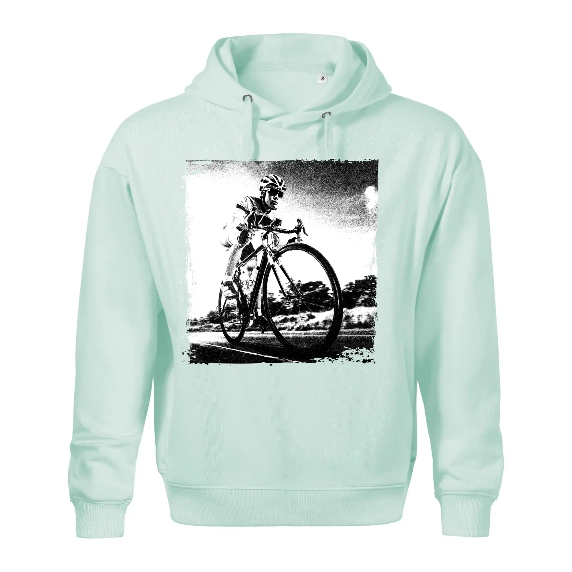 Cyklista černobílá cesta