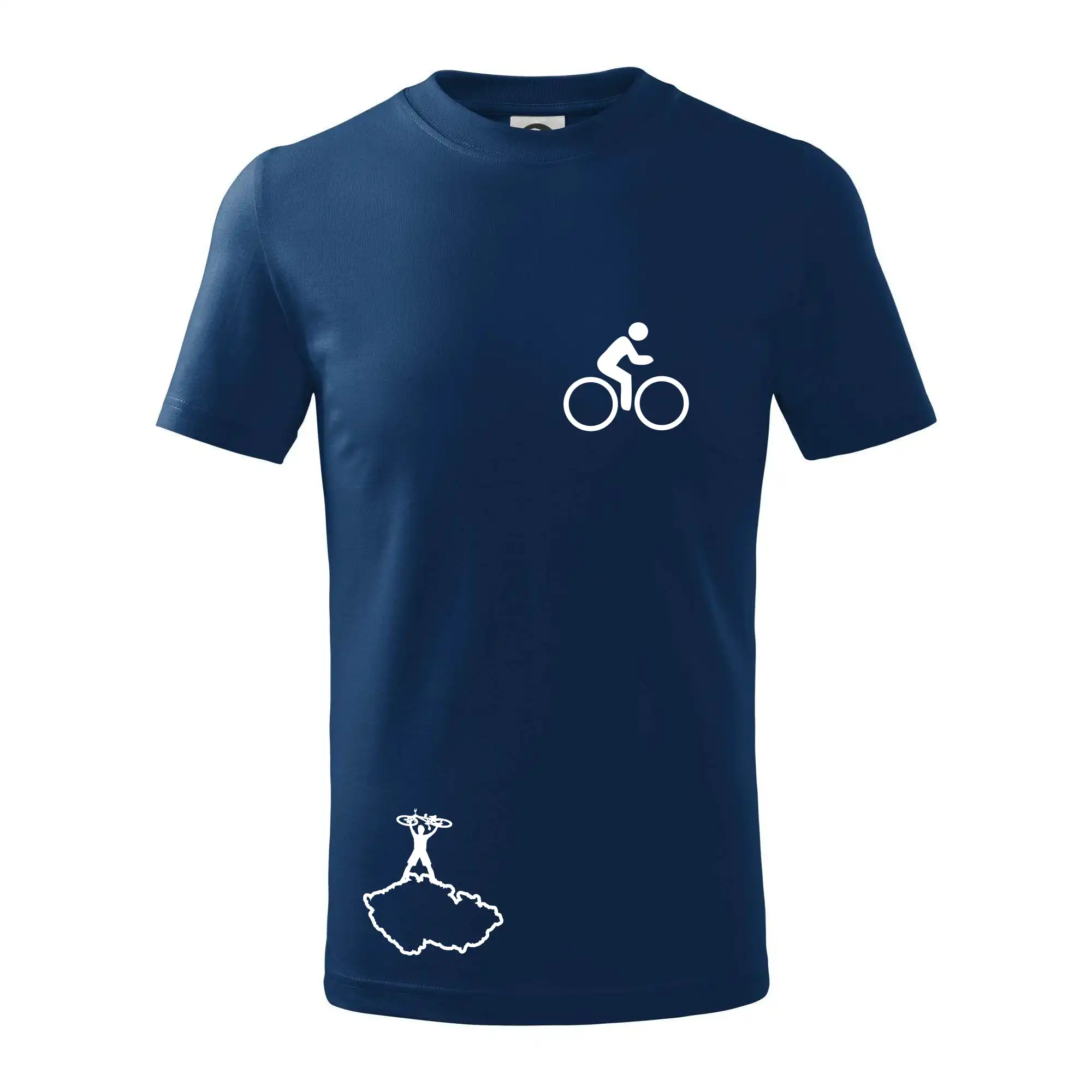 Tričko ako darček pre cyklistu - Mapa ČR + kolo na prsu - Tričko detské bavlnené