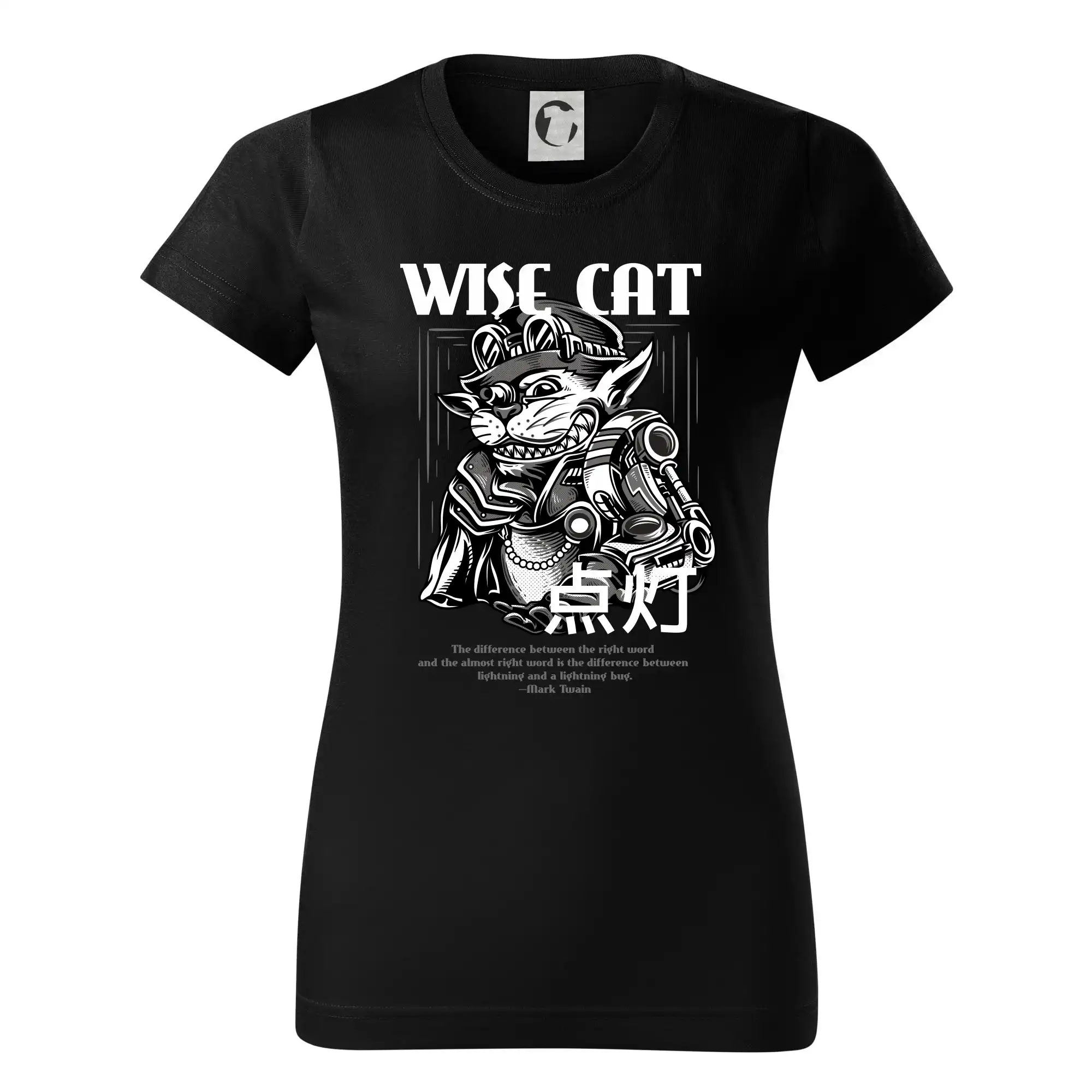 Tričká s potlačou steampunk - Steam punk wise cat - Dámske tričko basic - ľahko voľnejšie a dlhšie