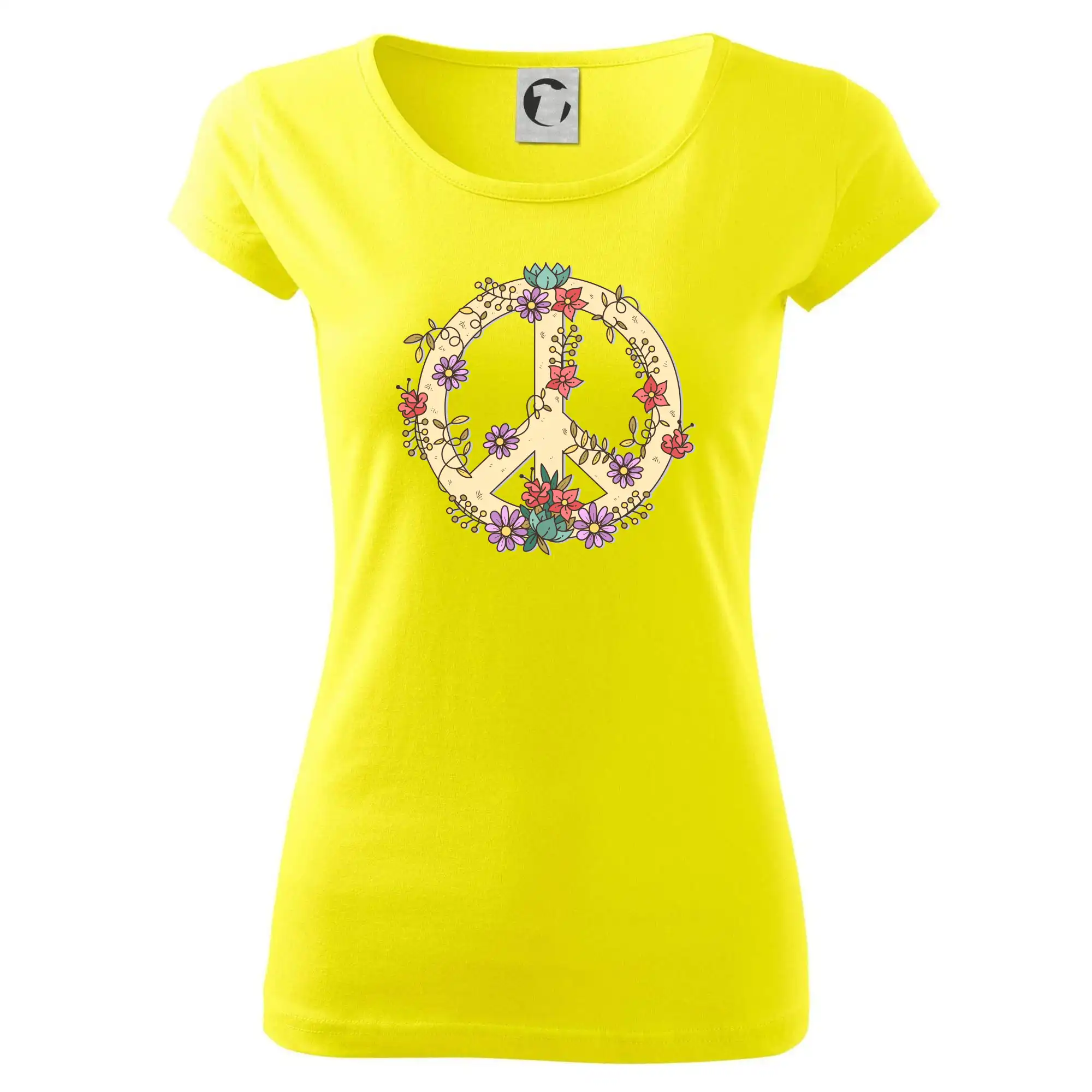 Tričká pre pohodový ľudí - Peace symbol pieskový - Dámske tričko Pure