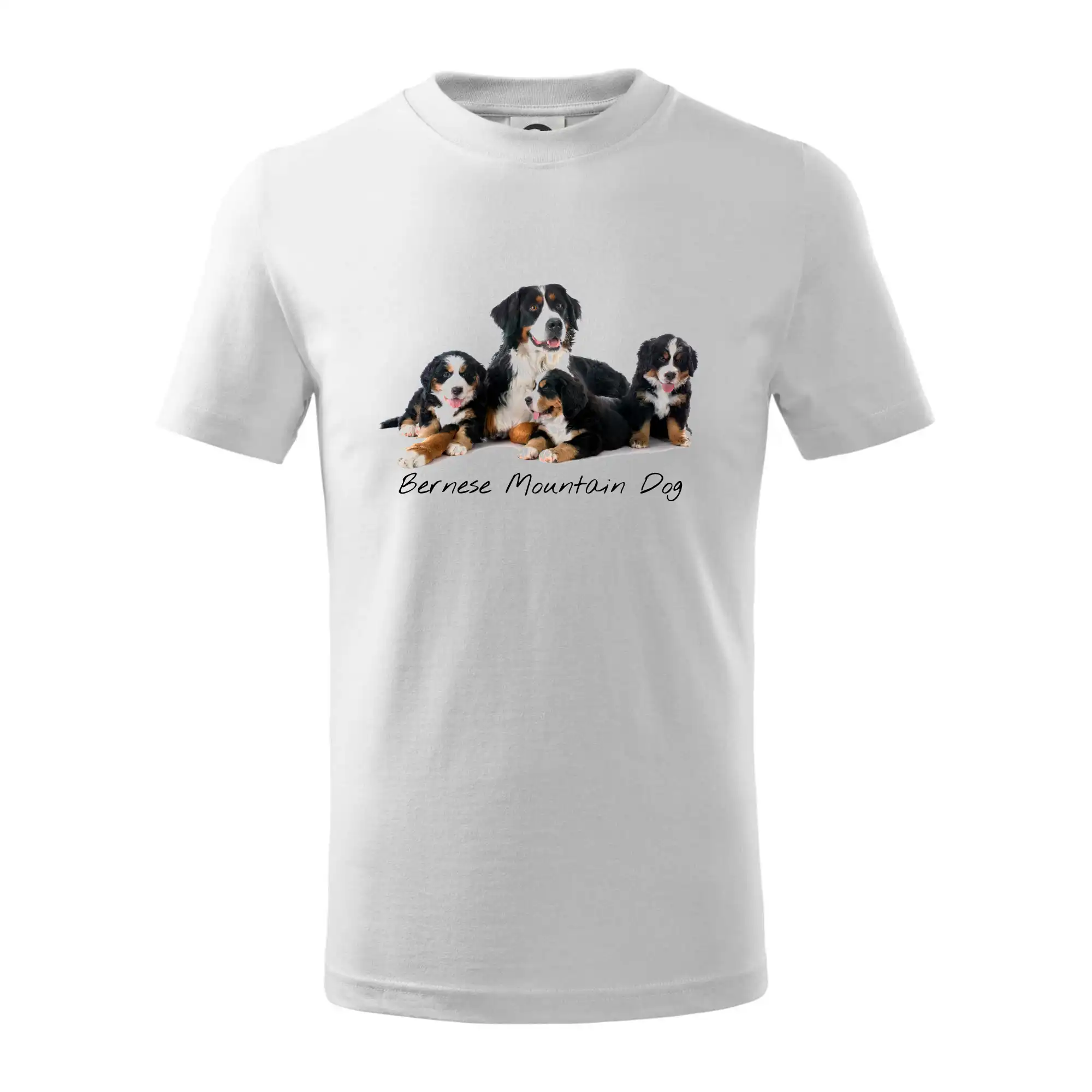 Bernský salašnícky pes na tričku - Bernese mountain dog celá rodina - Tričko detské bavlnené