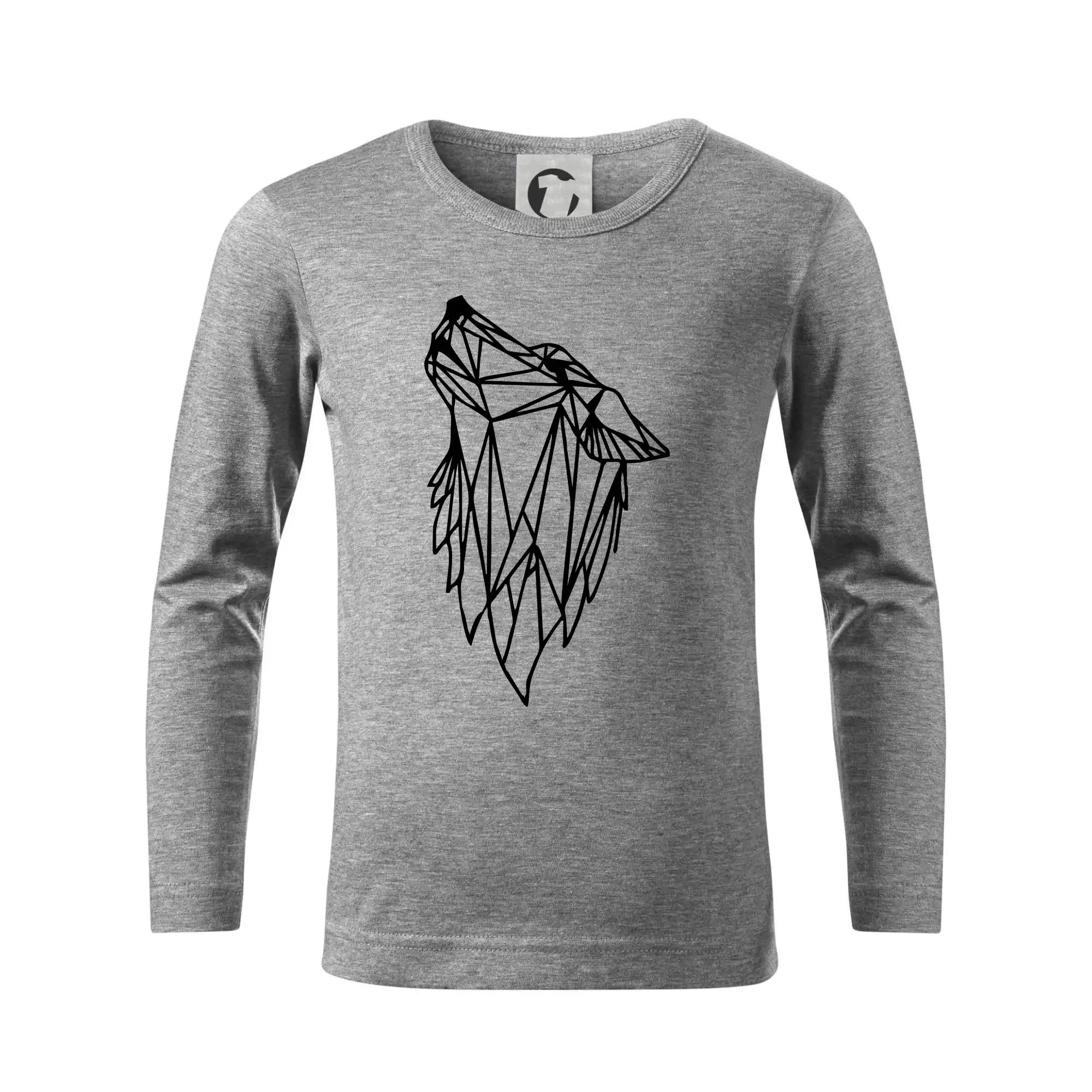 Tričká s vlkom - Geometria - vlk - vyjúci - Tričko detské Long Sleeve