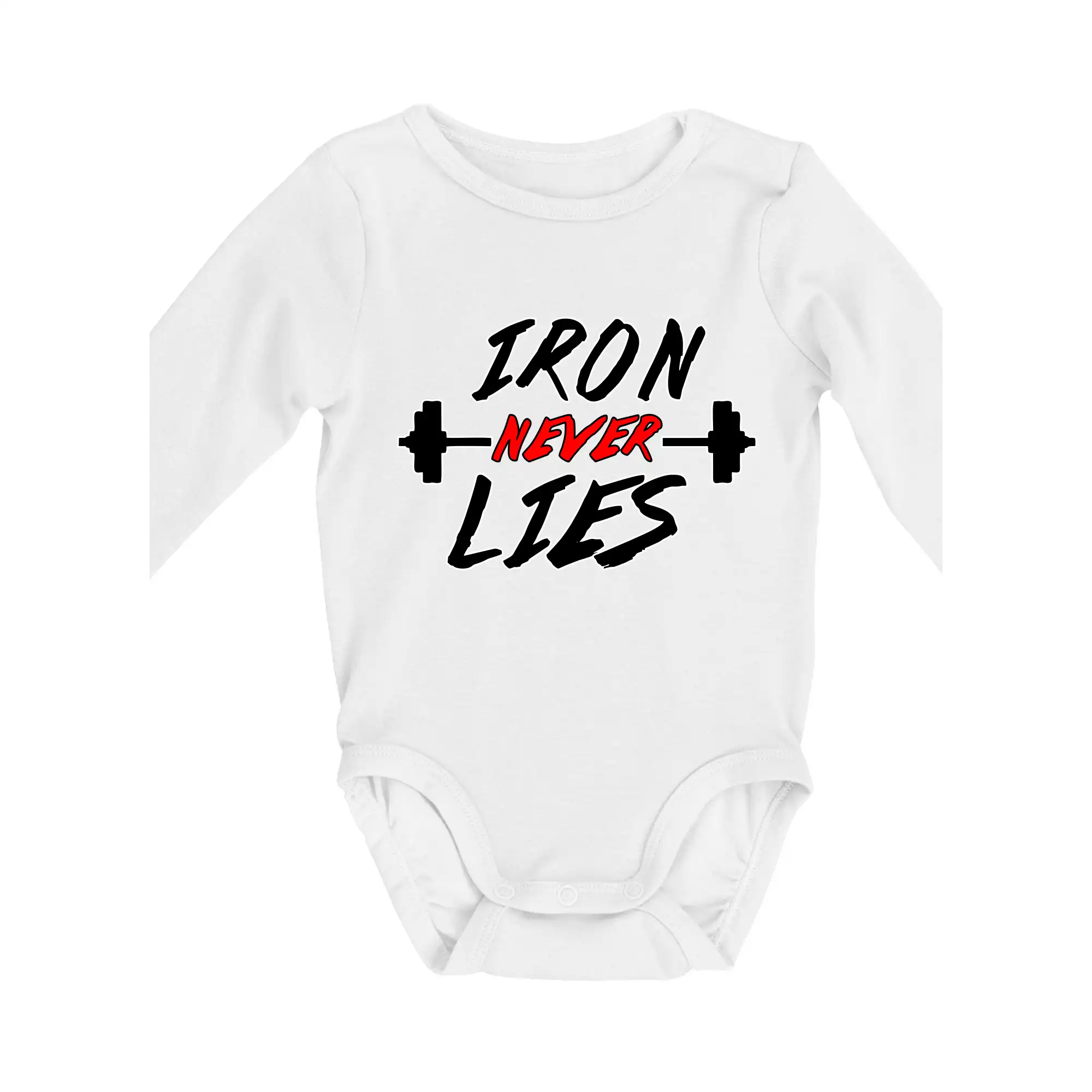 Posilňovani - Iron never lies - Body dojčenské s dlhým rukávom
