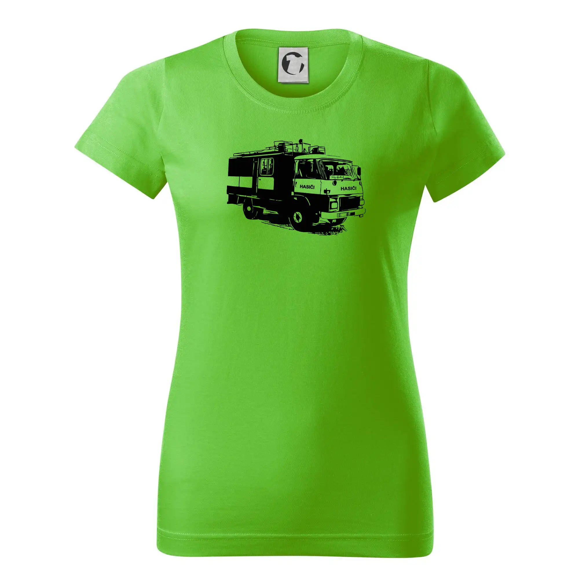 Originálne tričká pre hasičov - Hasičské auto Hasiči - Dámske tričko basic - ľahko voľnejšie a dlhšie