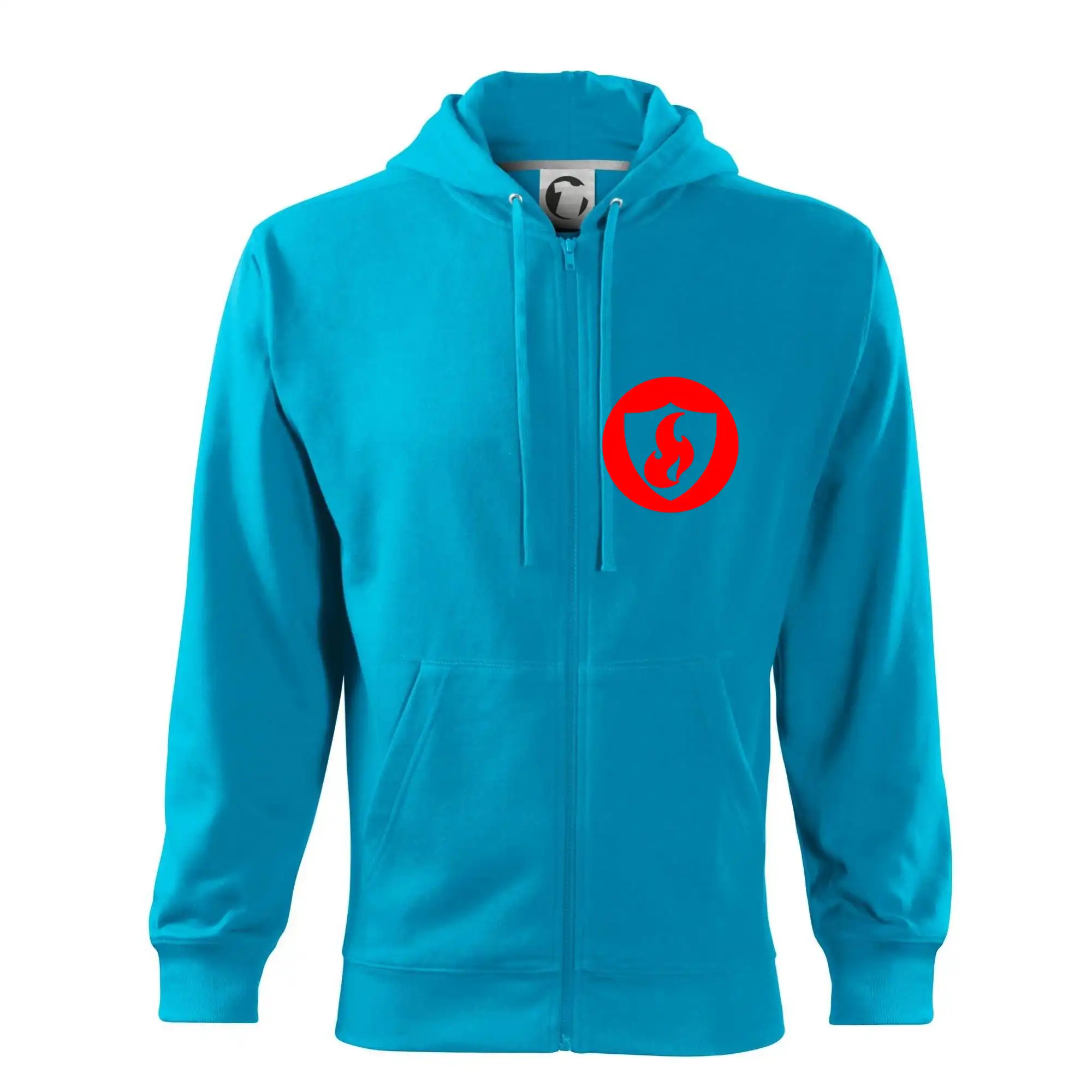Originálne tričká pre hasičov - Erb plameň na prso - Mikina s kapucňou na zips trendy zipper