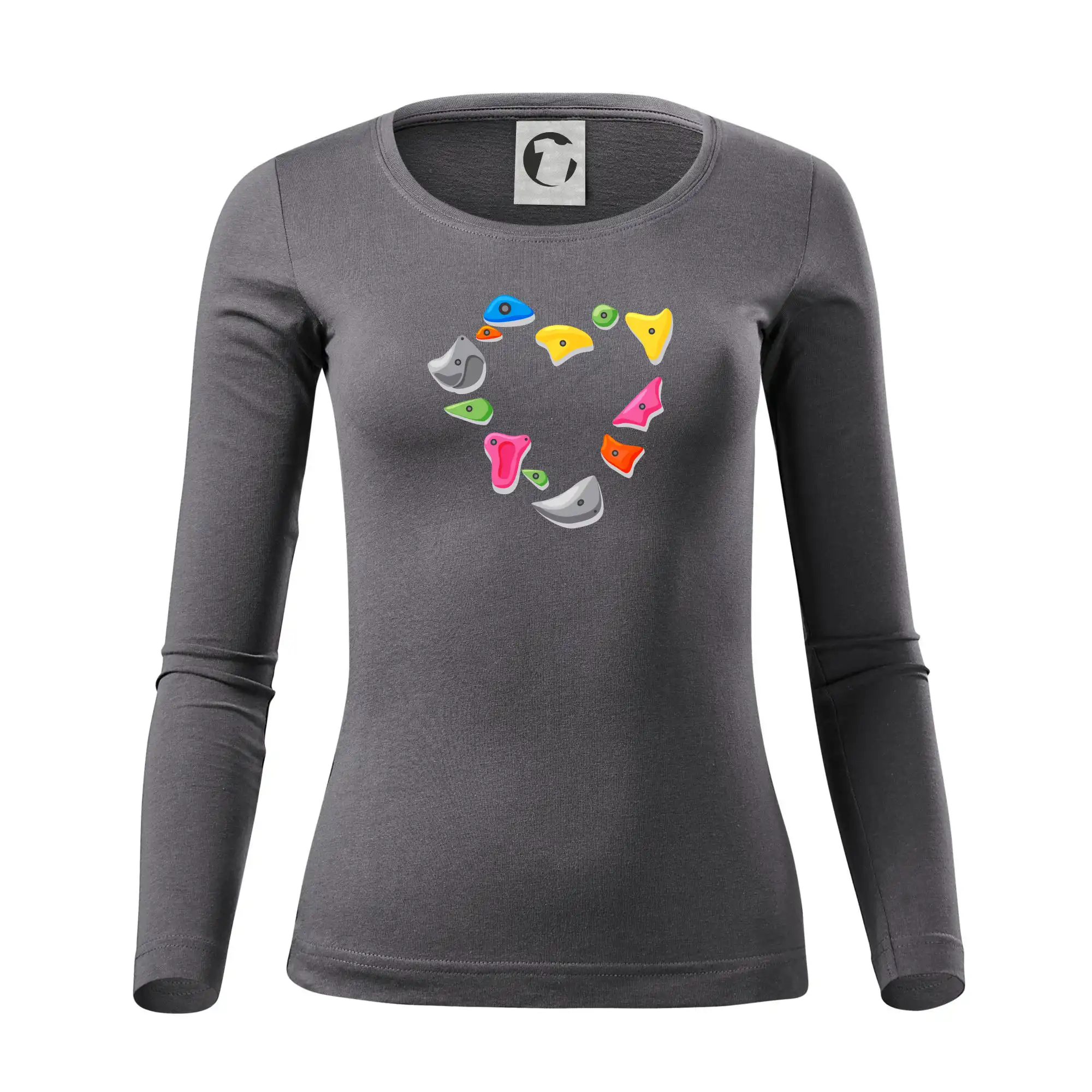 Trička pro horolezcov - Lezenie na stene - srdce - Dámske tričko FIT-T LS - zužené