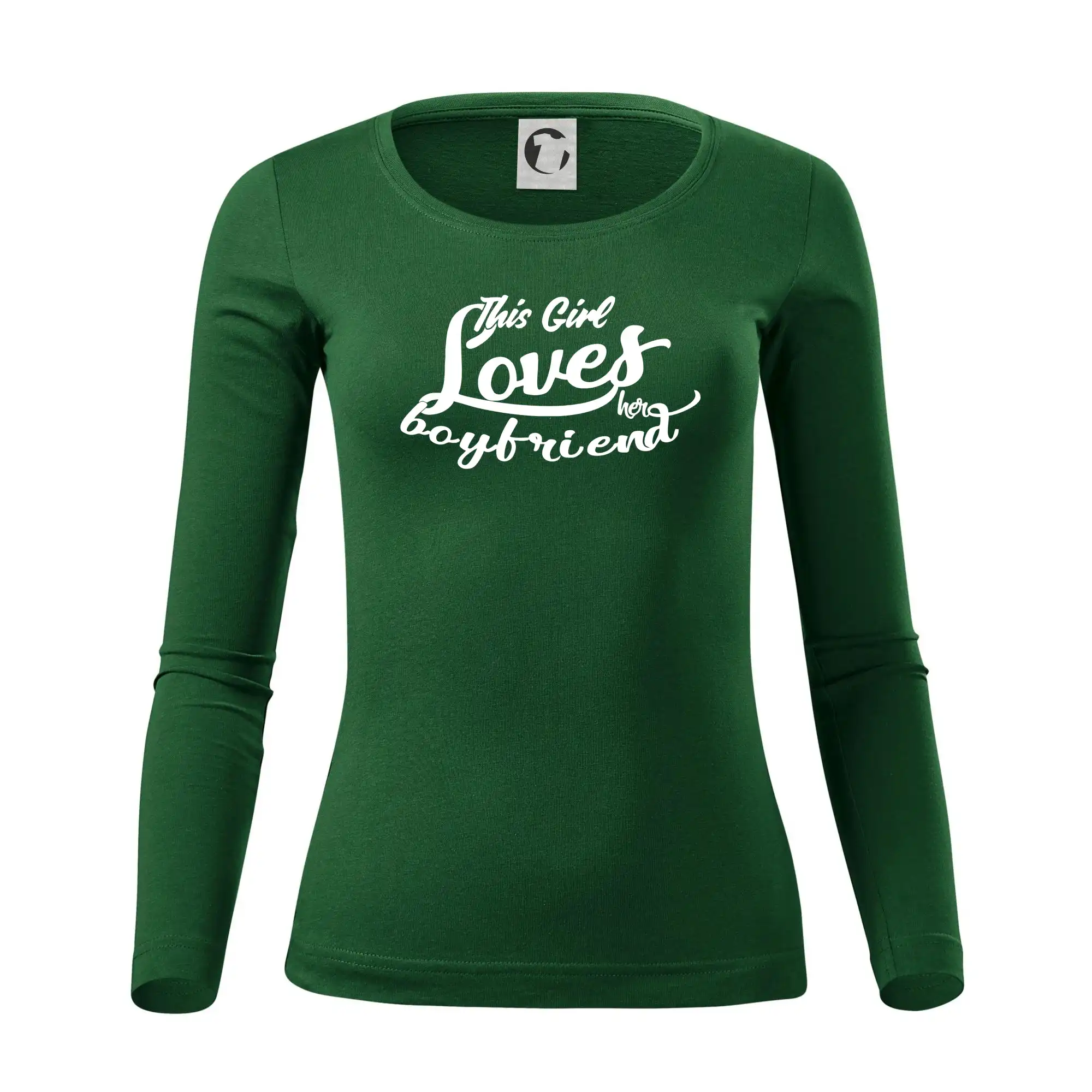 Tričká na párty - This Girl Loves her Boyfriend - Dámske tričko FIT-T LS - zužené