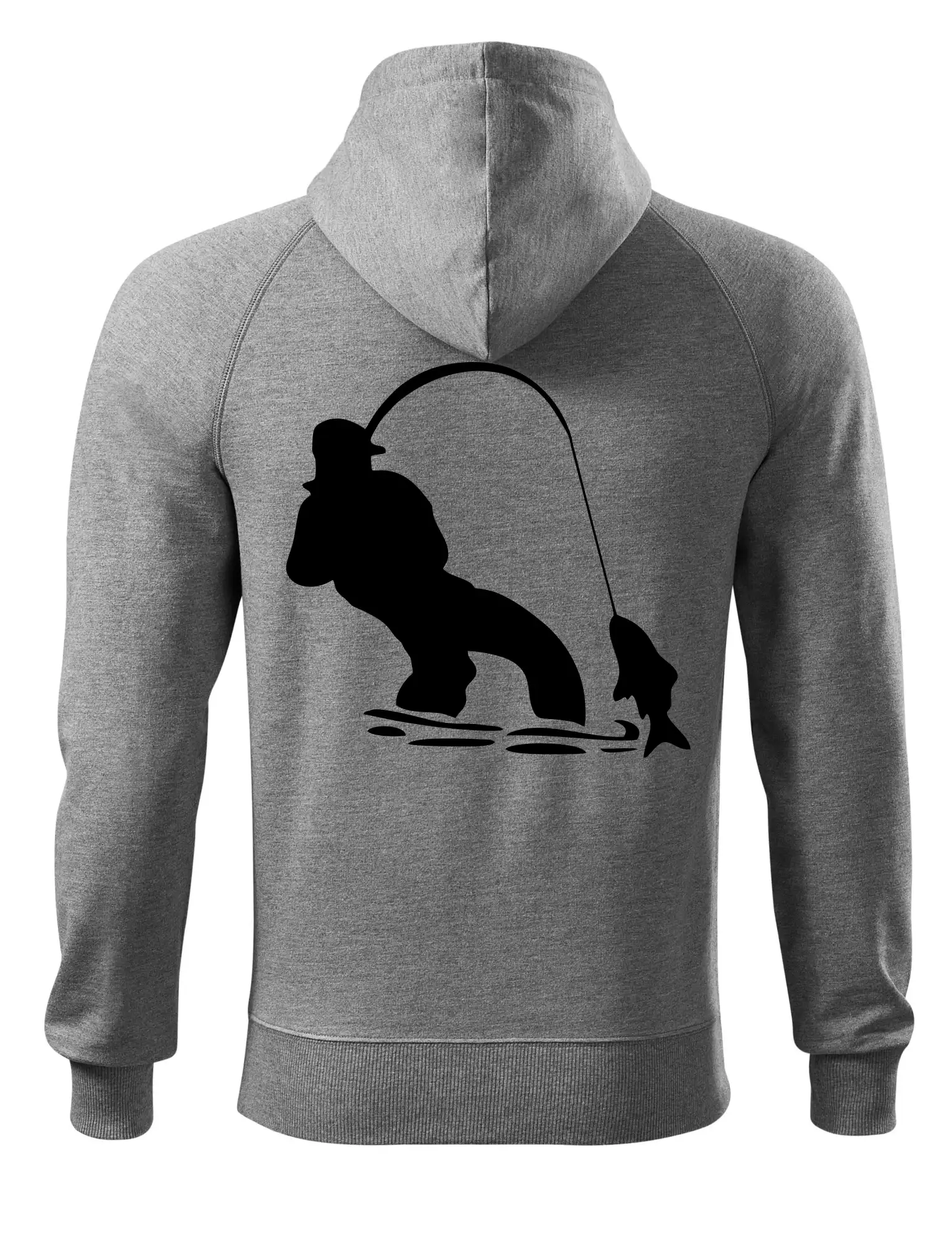 Rybár ťahajúce rybu