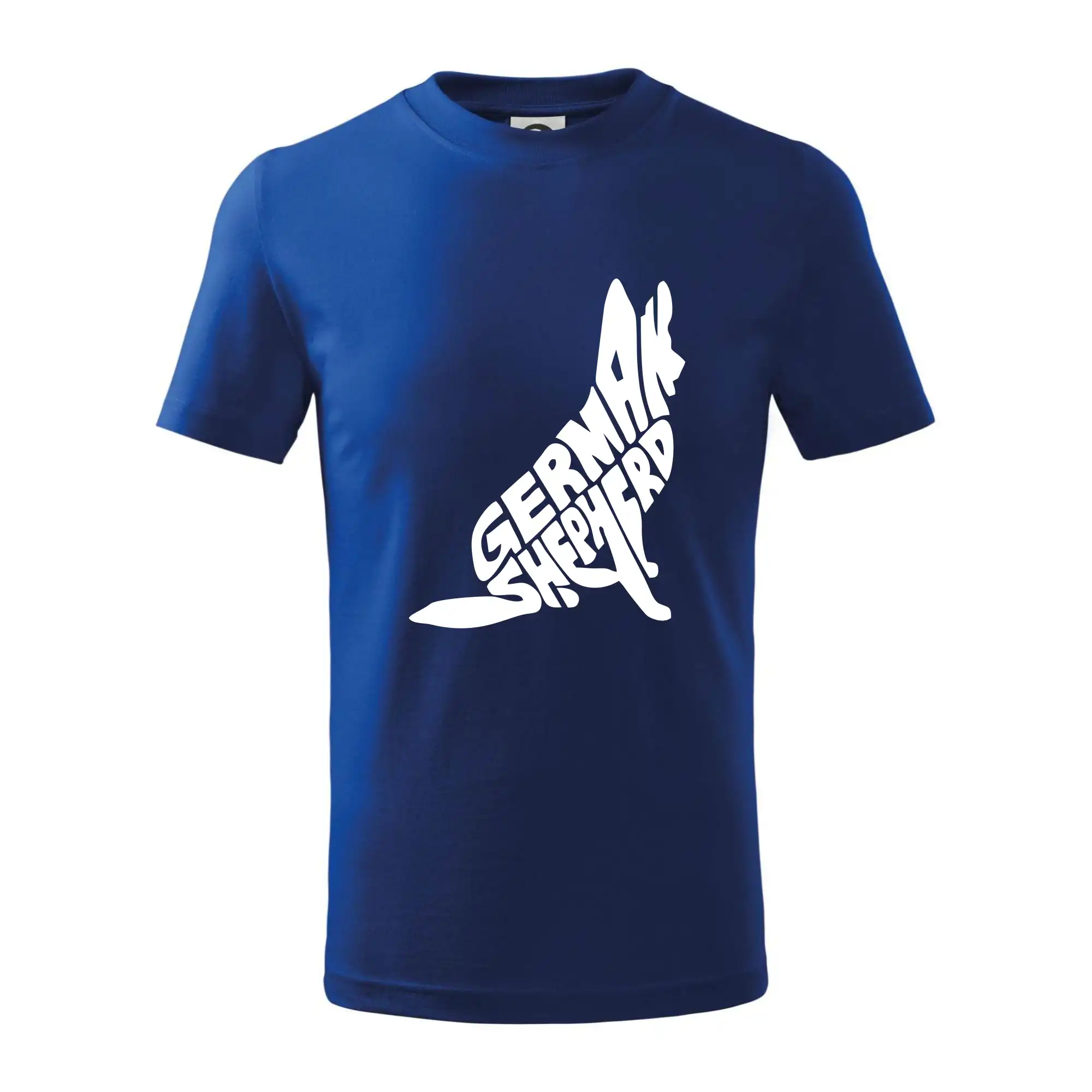 Německý ovčák sedící napis