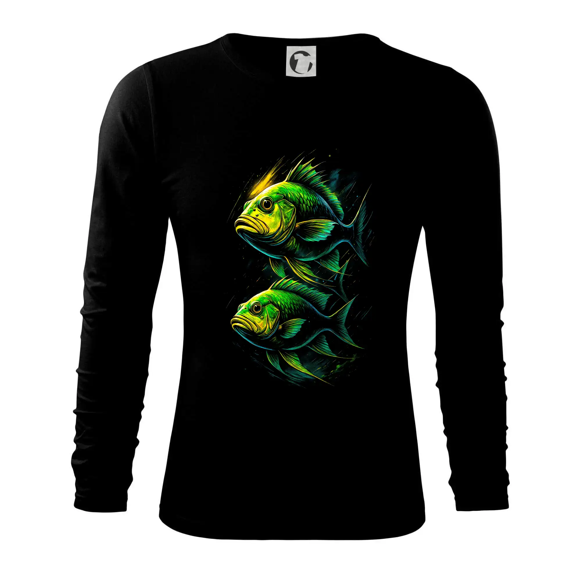 Tričká pre rybárov s potlačou - Nákres Ryby v harmónii - Tričko s dlhým rukávom FIT-T long sleeve