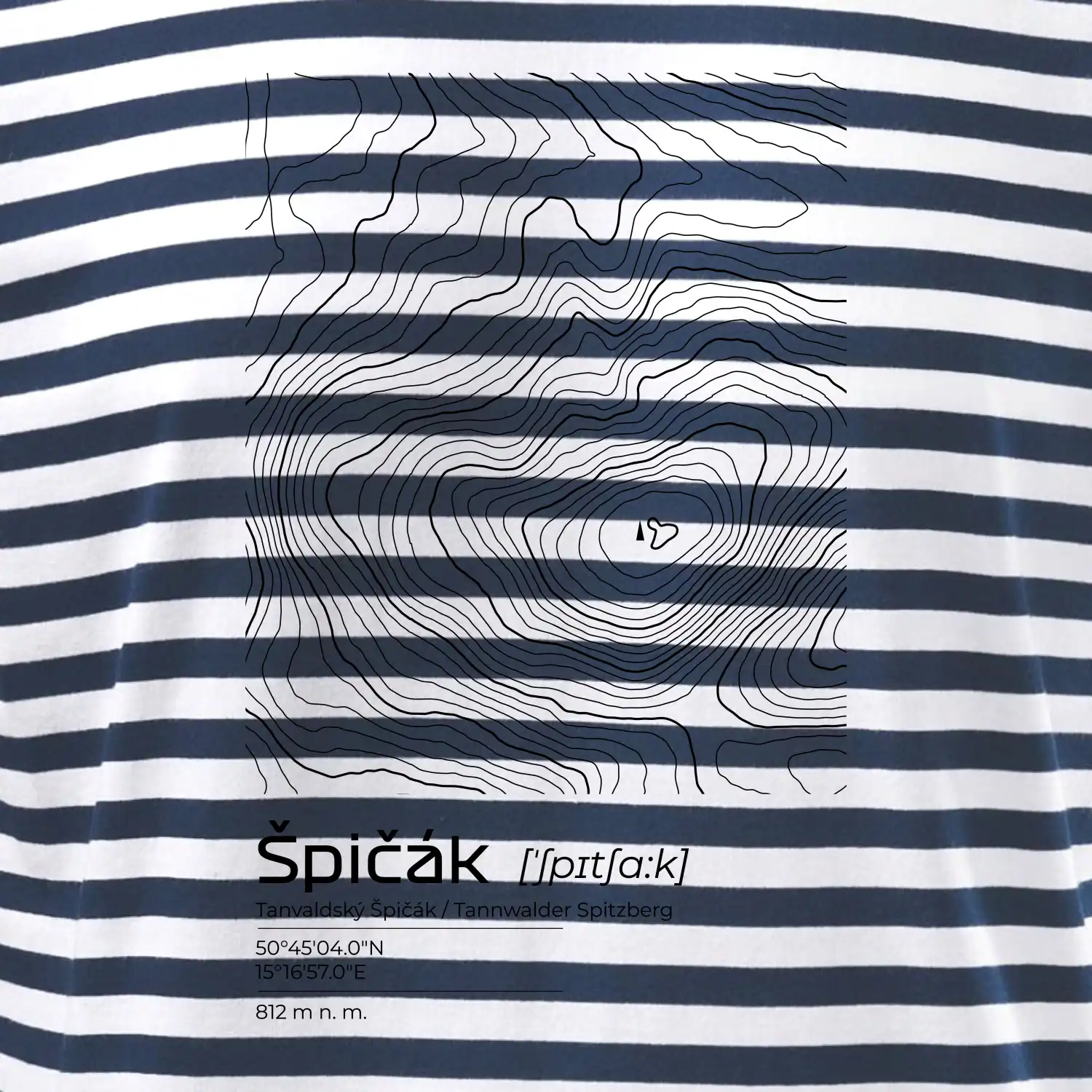 Špičák - vrstevnice v obdélníku