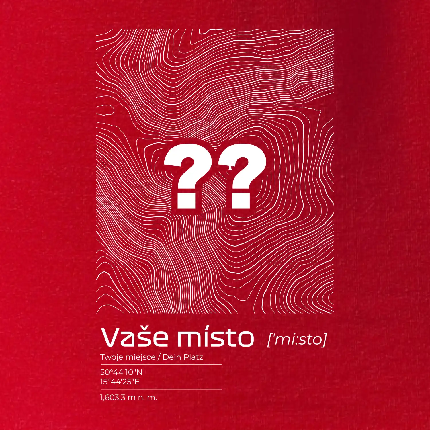 Vaše místo - vrstevnice v obdélníku