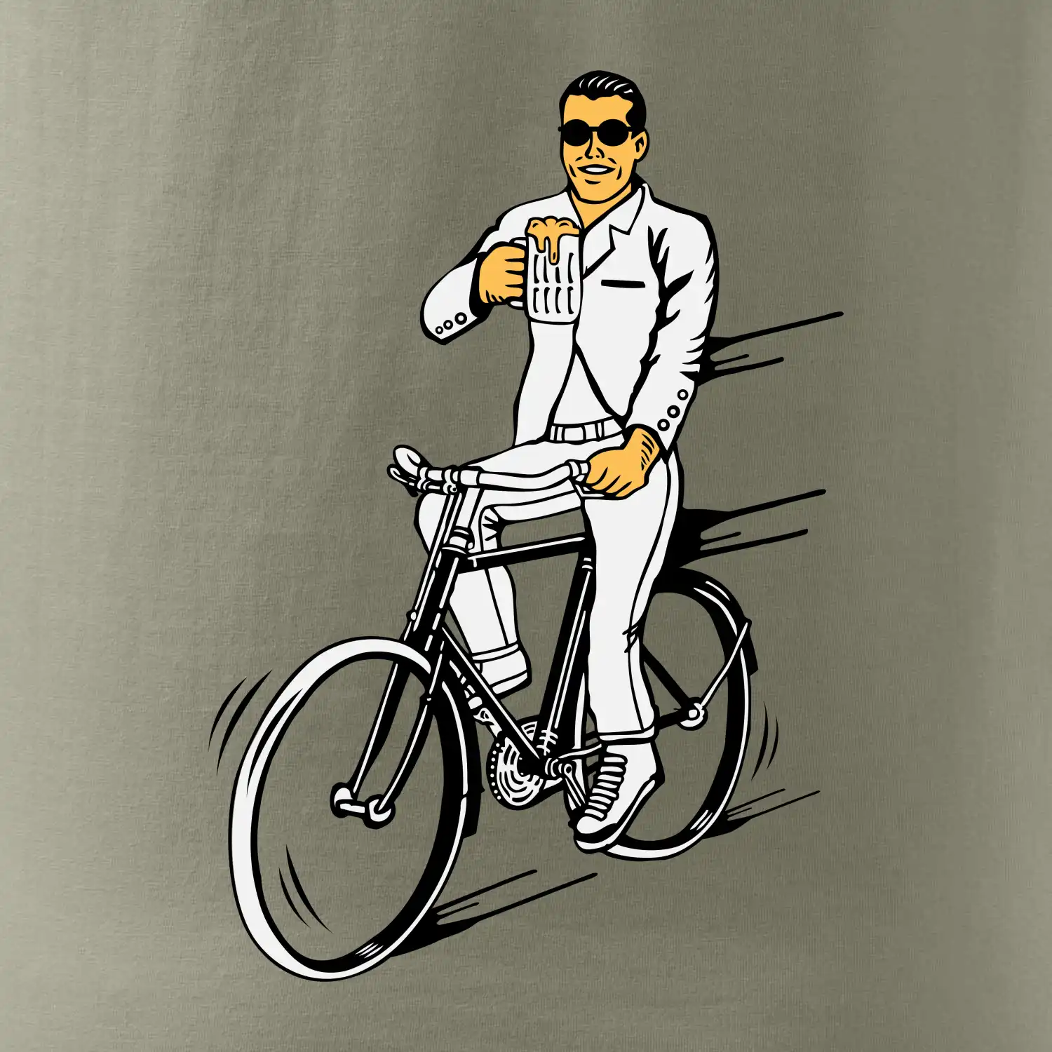 Gentleman na kole s pivem