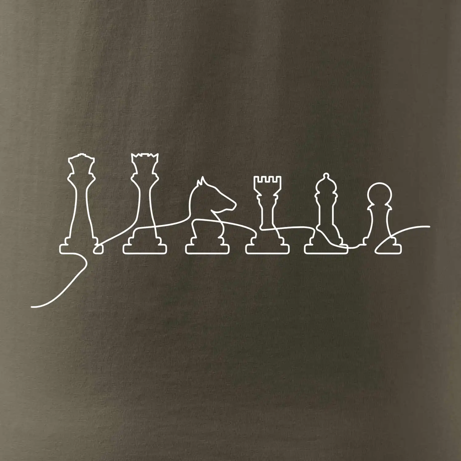 Šachové figurky v řadě - obrys