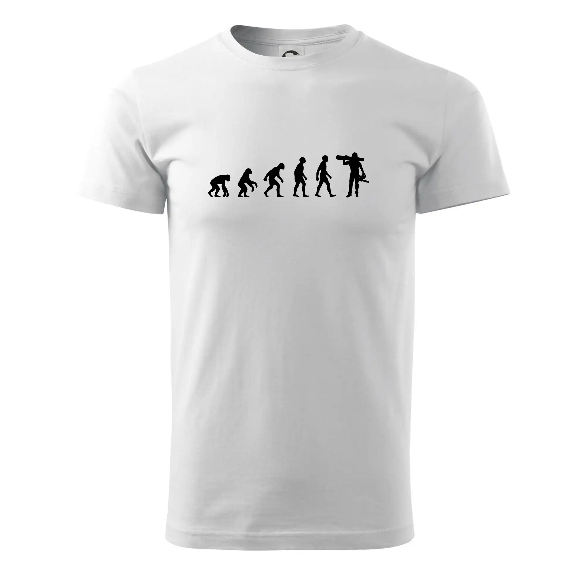 Evoluce dřevorubec - pila a kmen