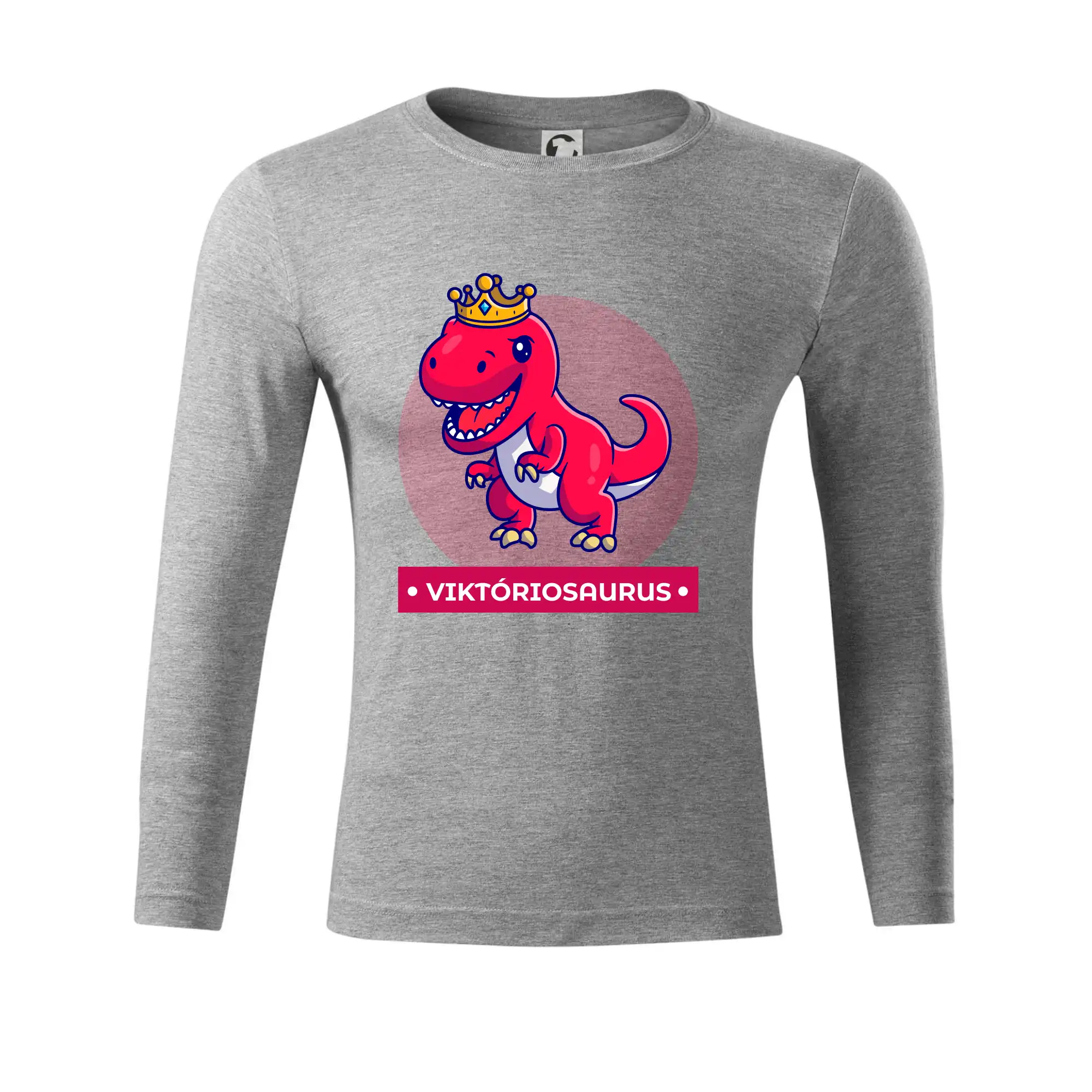 Detské tričká, mikiny a body s originálnymi potlačami | Veselé motívy pre chlapcov aj dievčatá - Dinosaurie mená - červený dinosaurus - Tričko Progress s dlhým rukávom