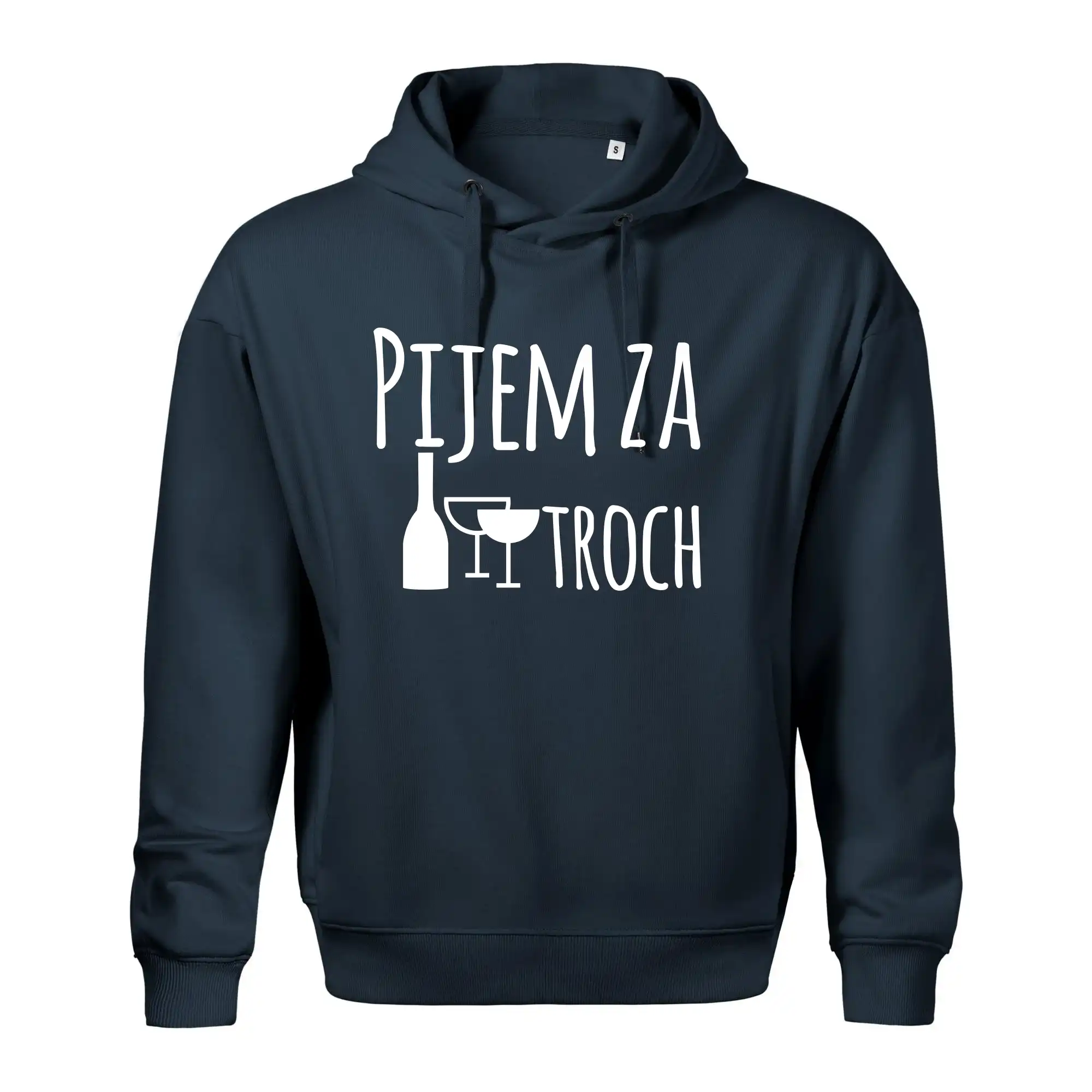 Tričká pre tehotné - Pijem za troch - Oversized mikina pánska Moon - kratšia + širšia