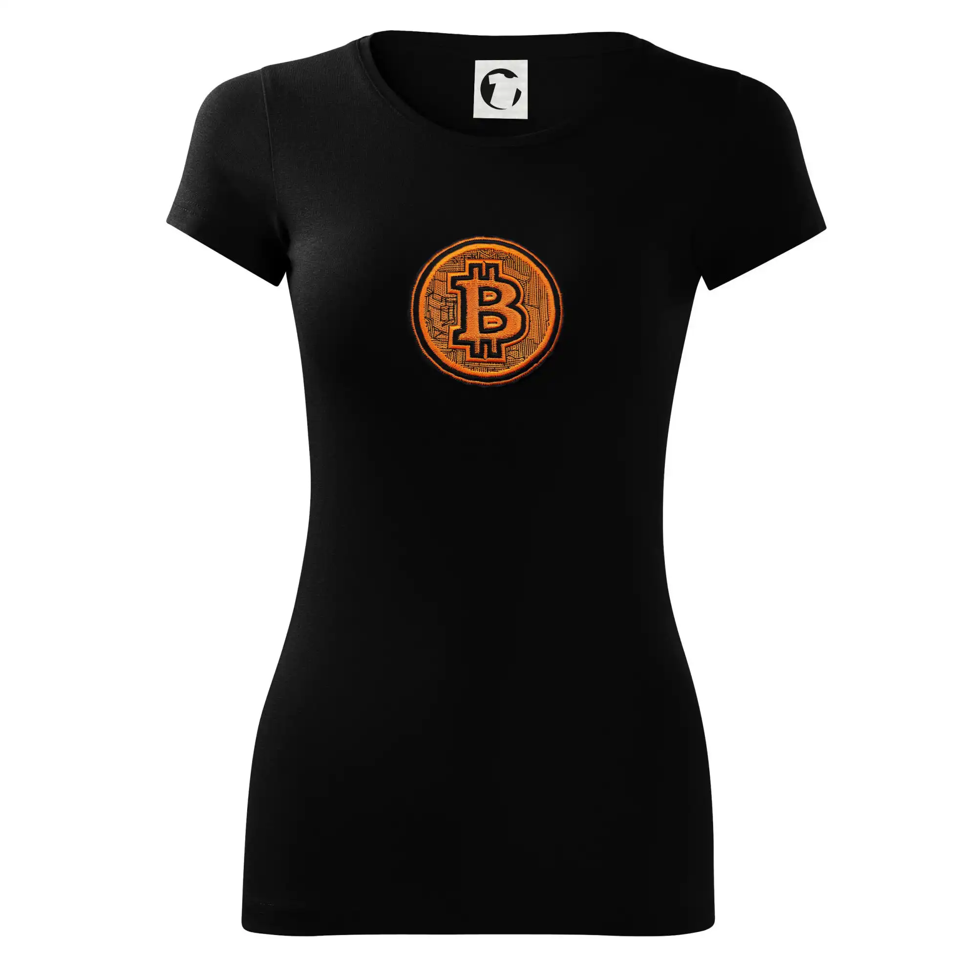 Logo bitcoin vo vyšívanom štýle - Dámske tričko Glance - Priliehavejší strih