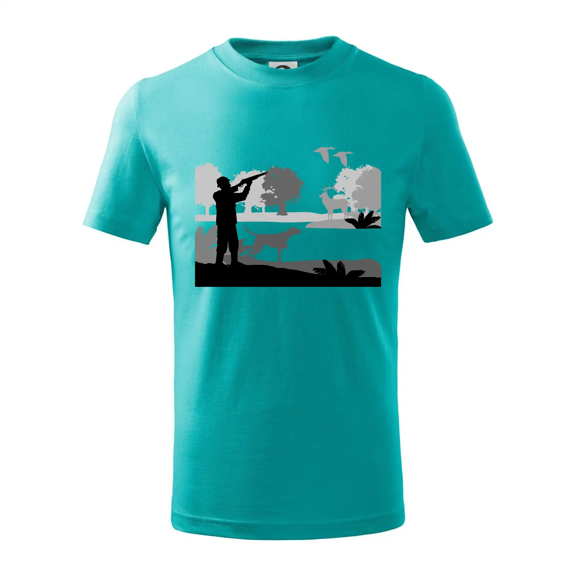 Lovec a ohař v lese