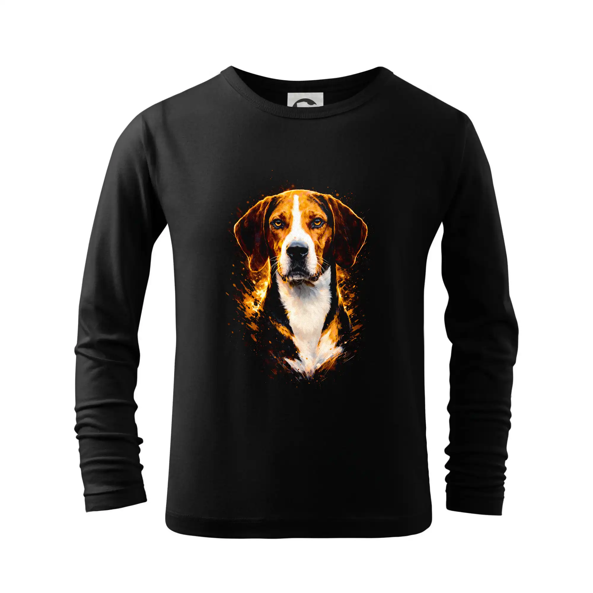 Bígl na tričku - Obrázok poltón bígl spredu - Tričko detské Long Sleeve