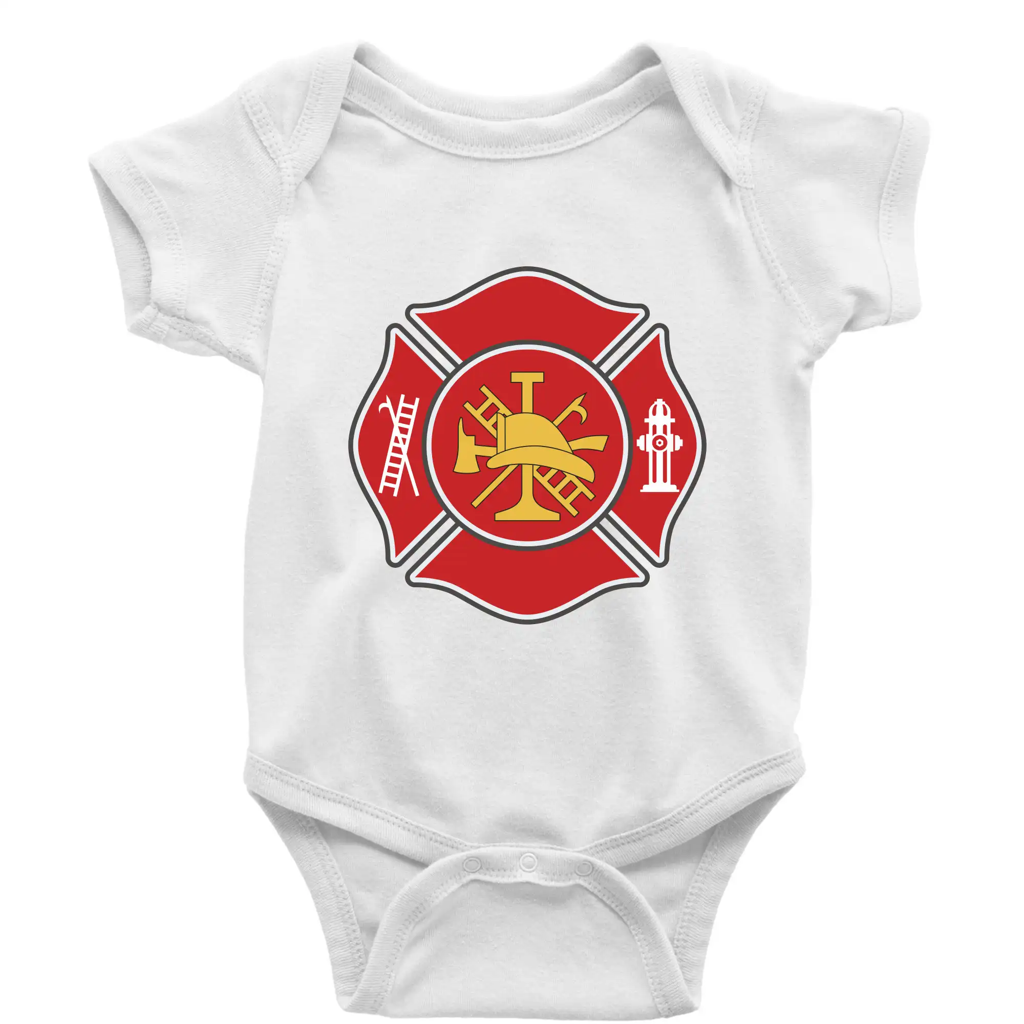 Originálne tričká pre hasičov - Fire department logo červené - Body dojčenské s krátkym rukávom