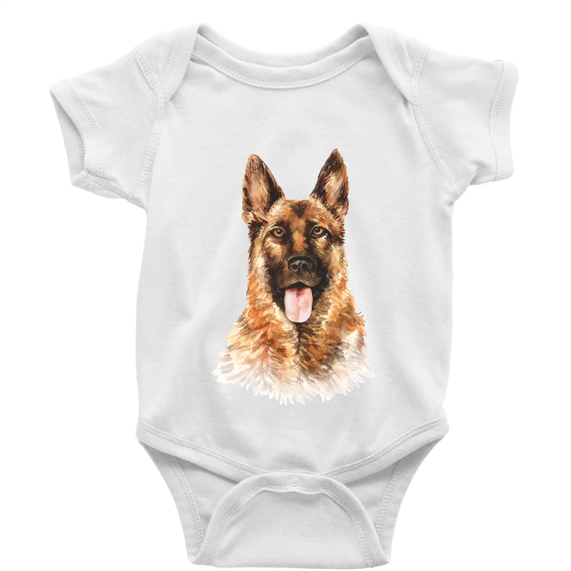 Nemecký ovčiak - German shepherd - vodová farba - Body dojčenské s krátkym rukávom