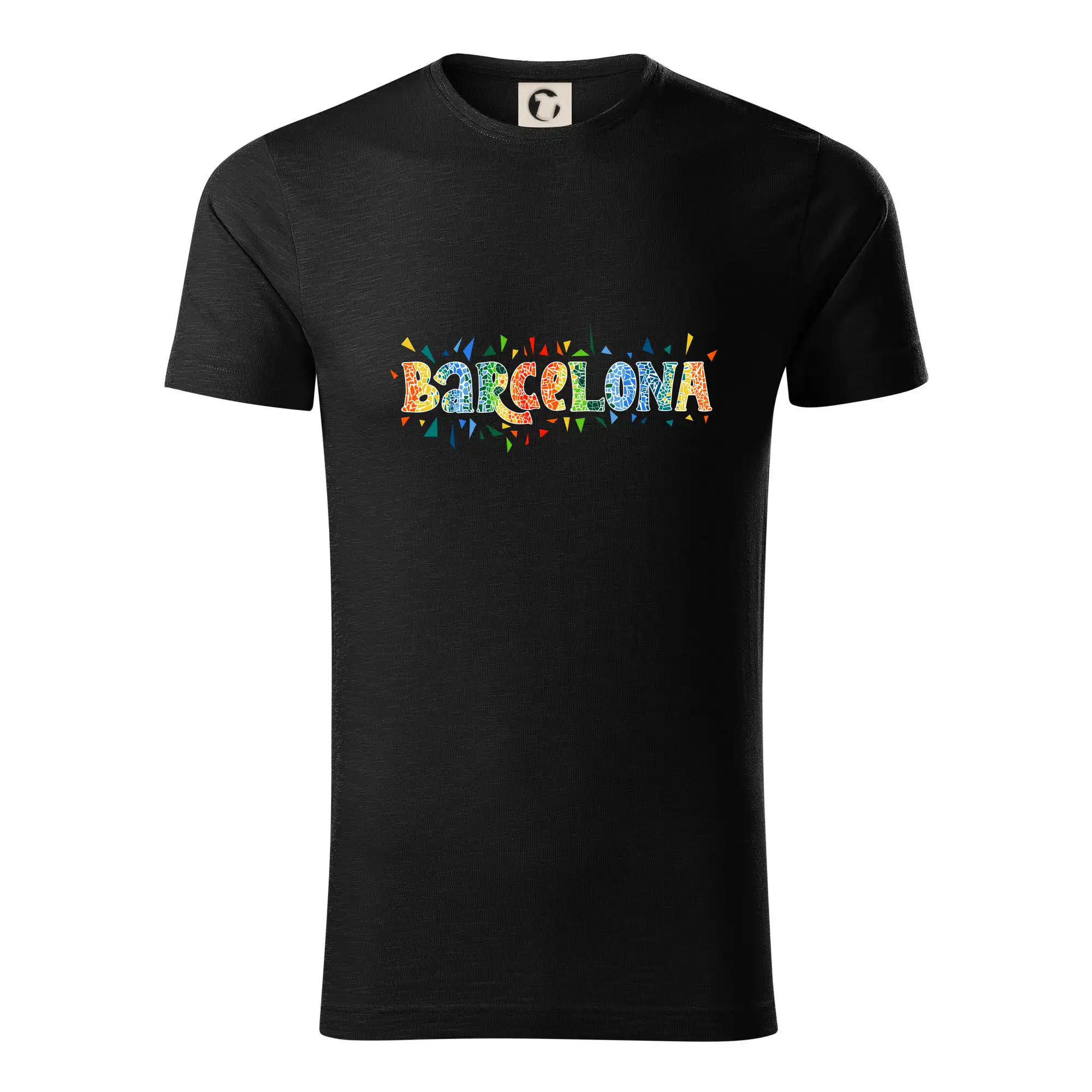 Ostatné mestá / miesta - Barcelona Farebný nápis - Tričko z organickej bavlny
