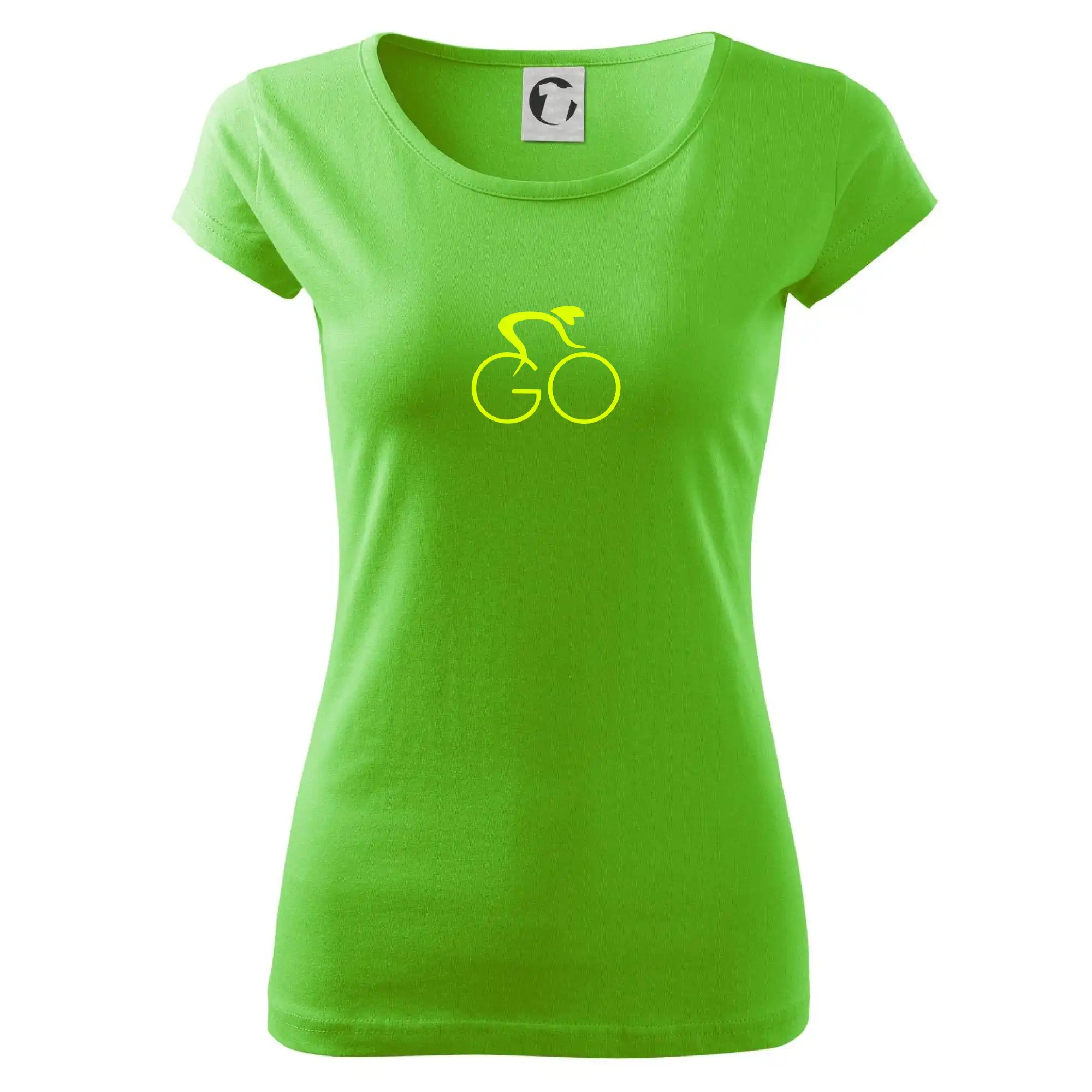 Tričko ako darček pre cyklistu - GO - Fluo cyklista malý - Dámske tričko Pure