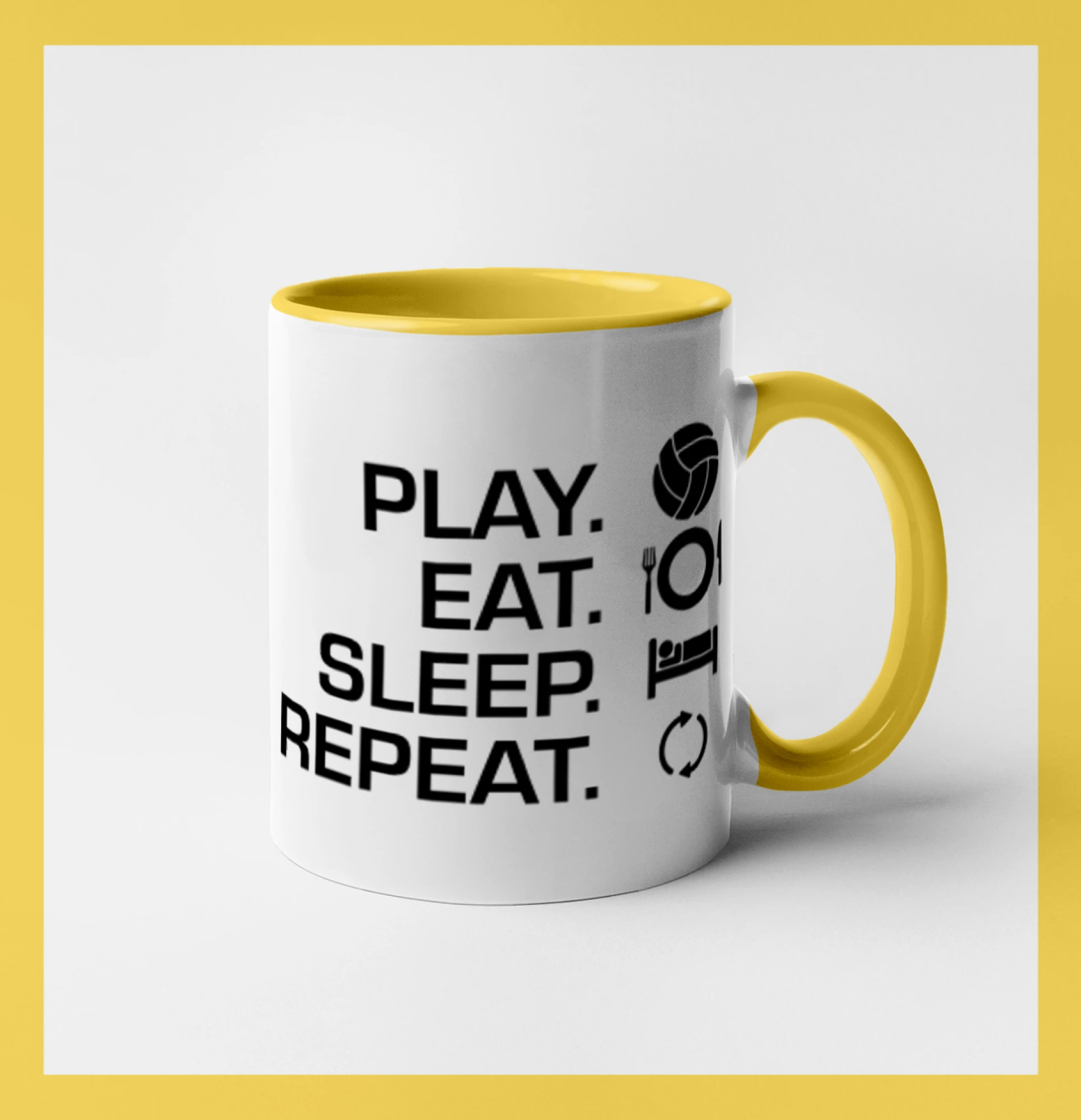 Trička na volejbal - Play Eat Sleep Repeat volejbal - Hrnček 