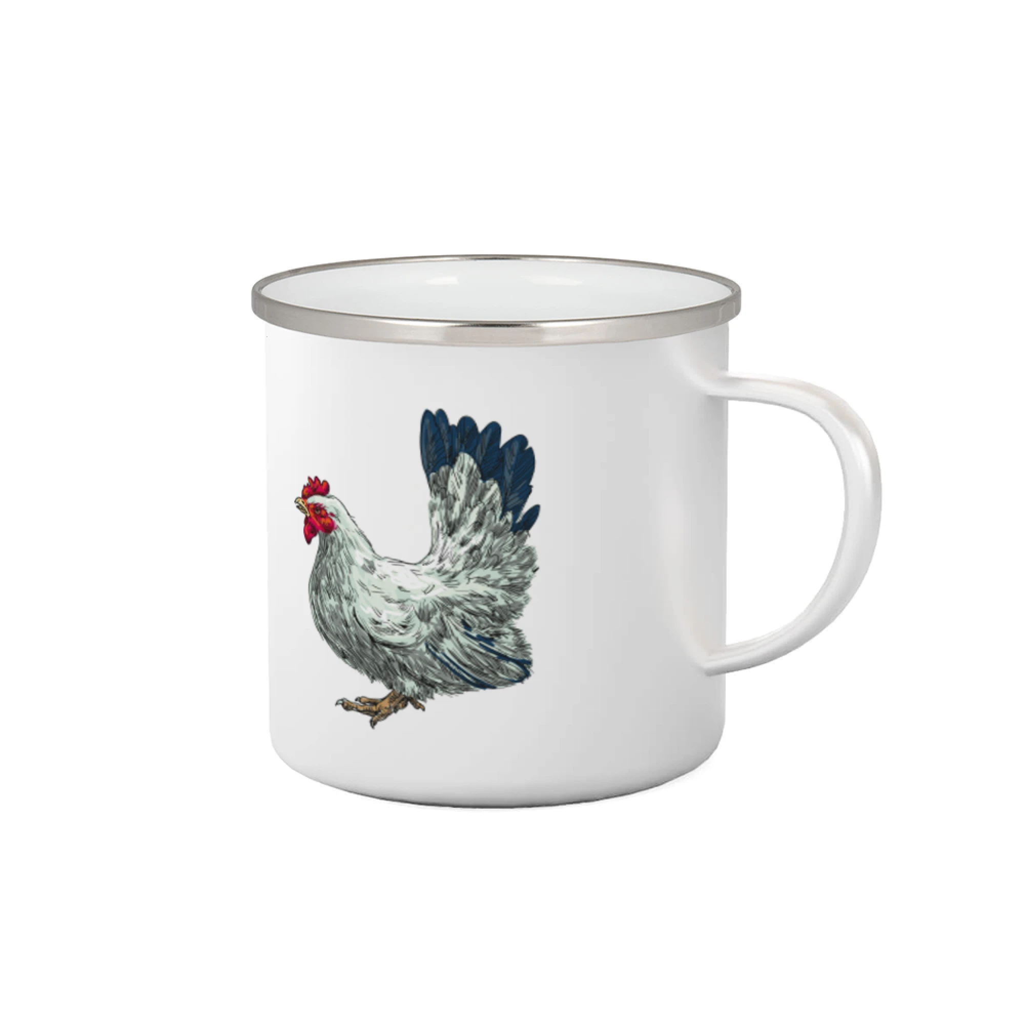 Tričká so zvieratami - Sliepka kreslená biela - Plecháčik