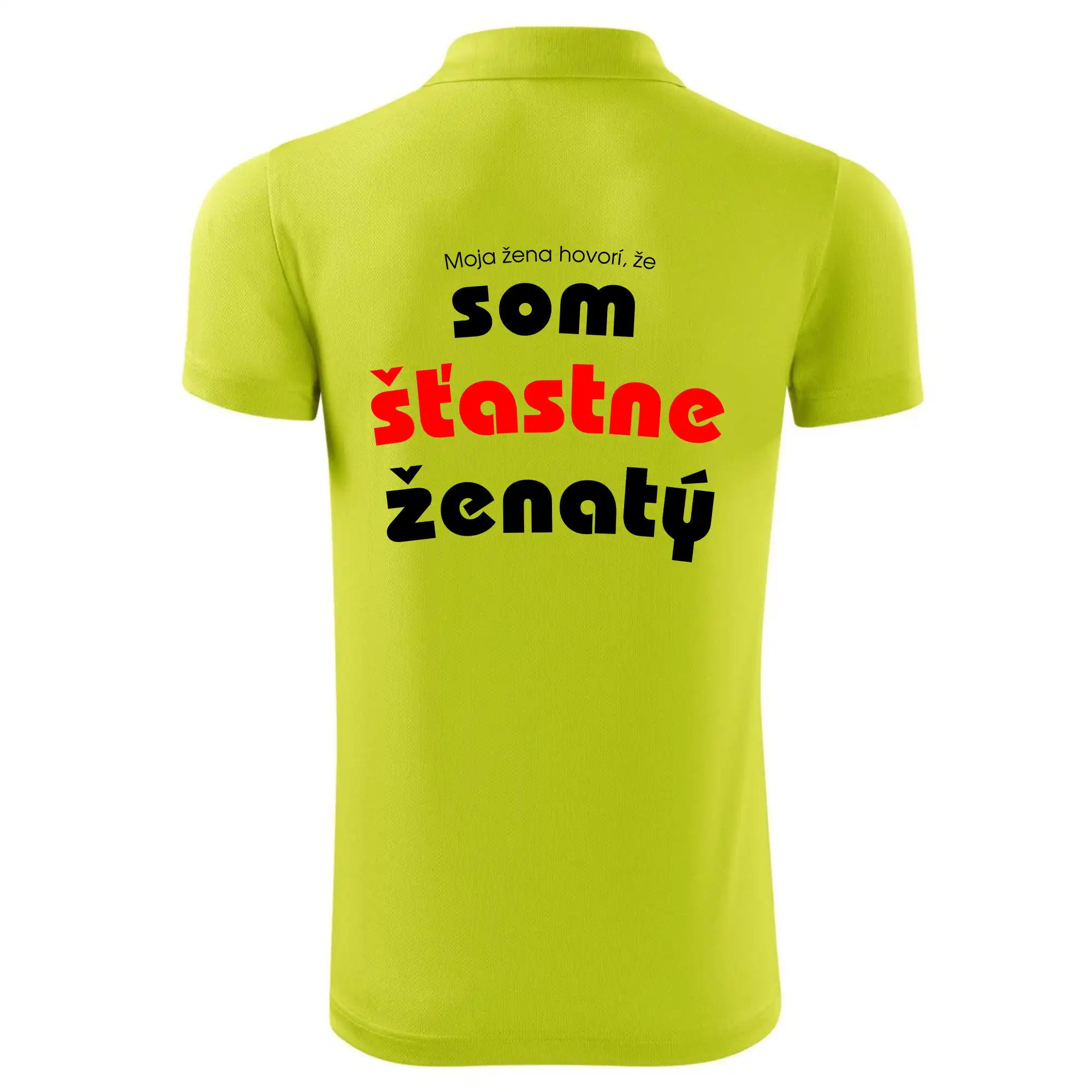 Rodinné tričká - Moja žena hovorí, že som šťastne ženatý - Polokošeľa Victory (športové)