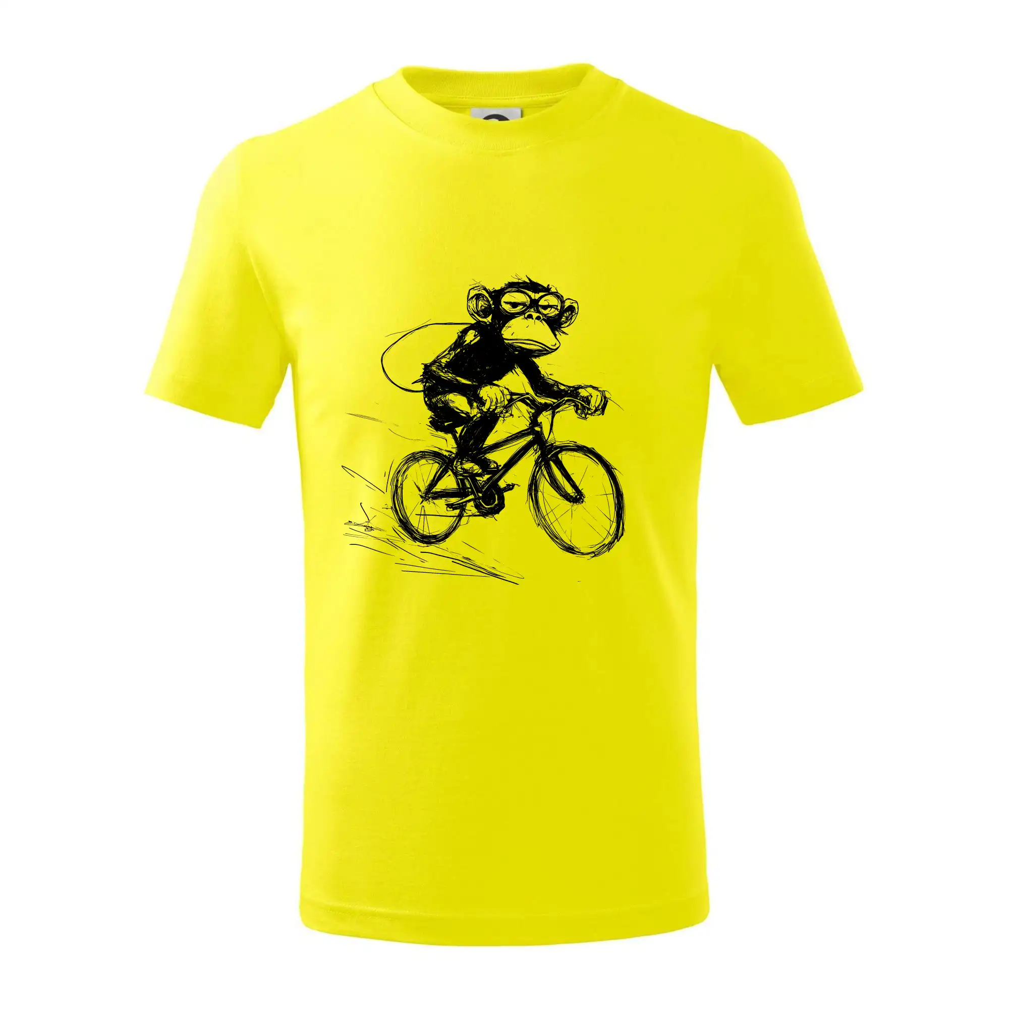 Tričko ako darček pre cyklistu - Opice s batohom na bicykli - Tričko detské bavlnené
