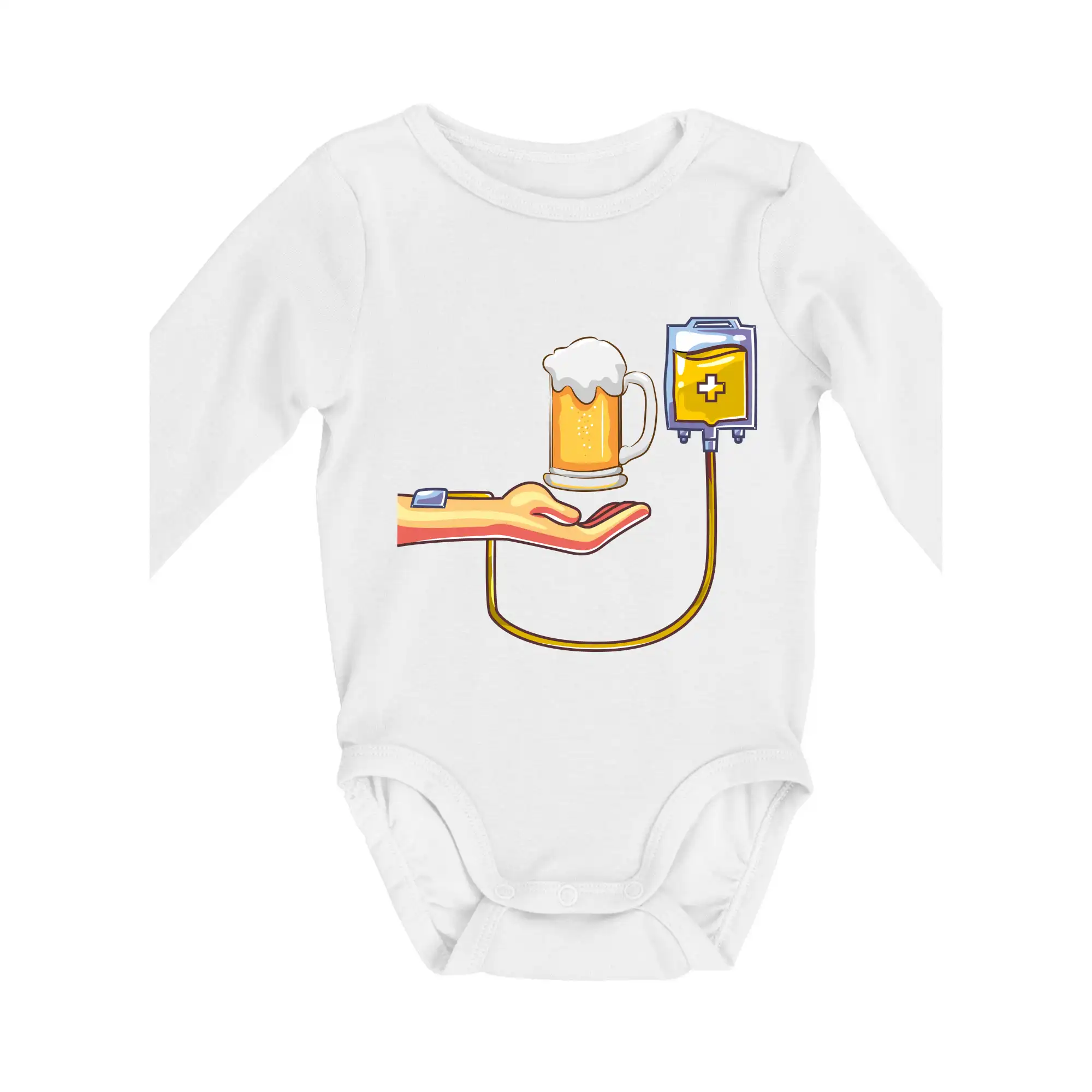 Vtipná tričká pre pivárov - Pivo infúzie - Body dojčenské s dlhým rukávom