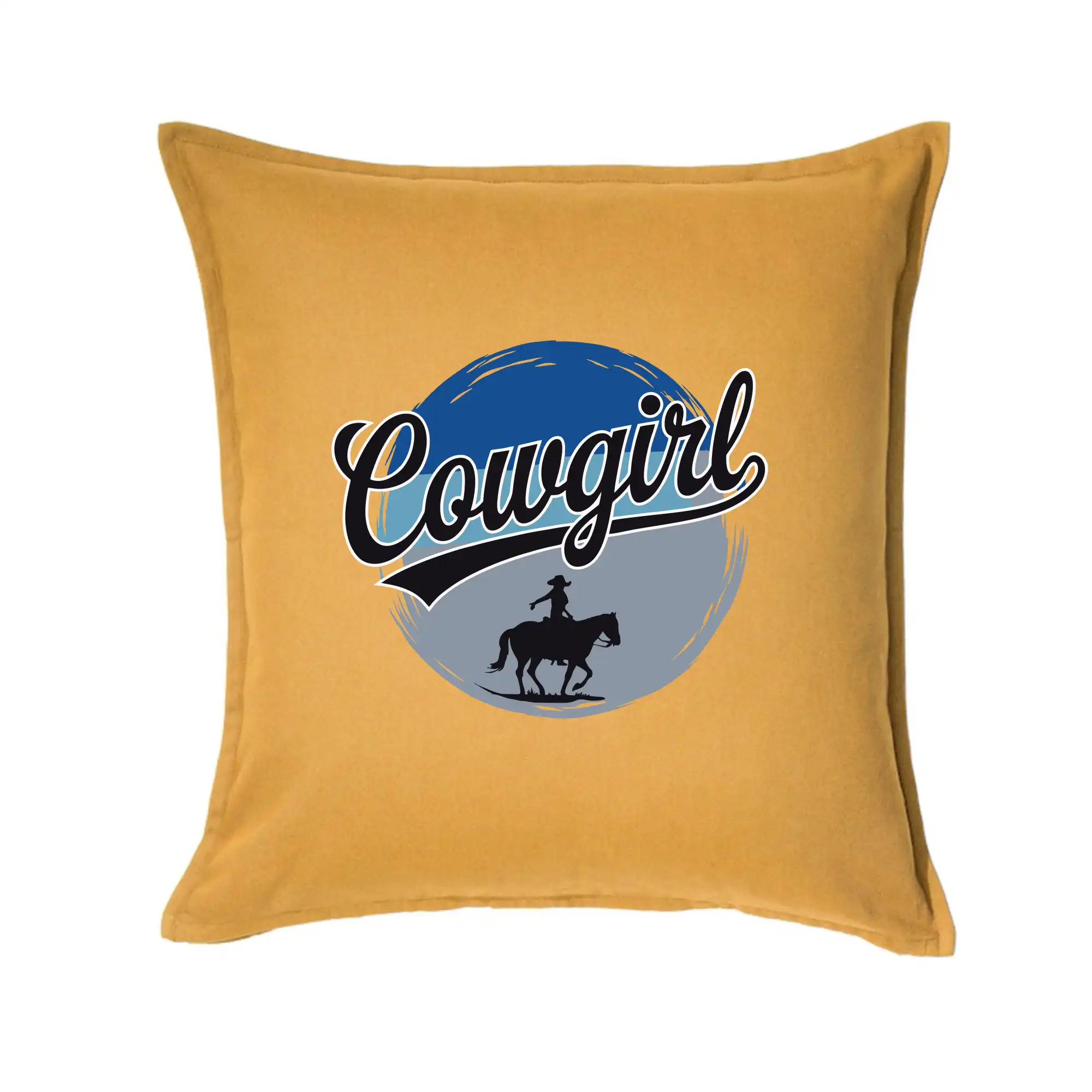 Tričká s koňmi - Cowgirl modrý pruh - Vankúš 50x50