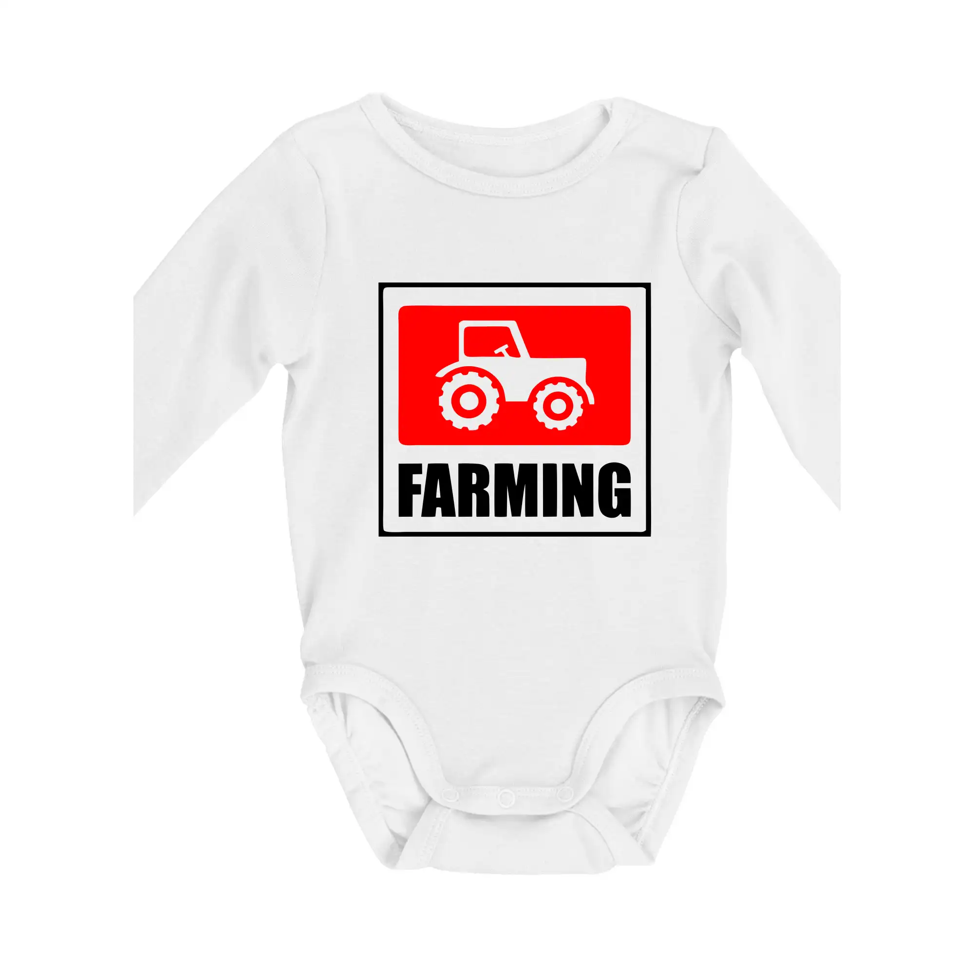 Farming traktor logo - Body dojčenské s dlhým rukávom