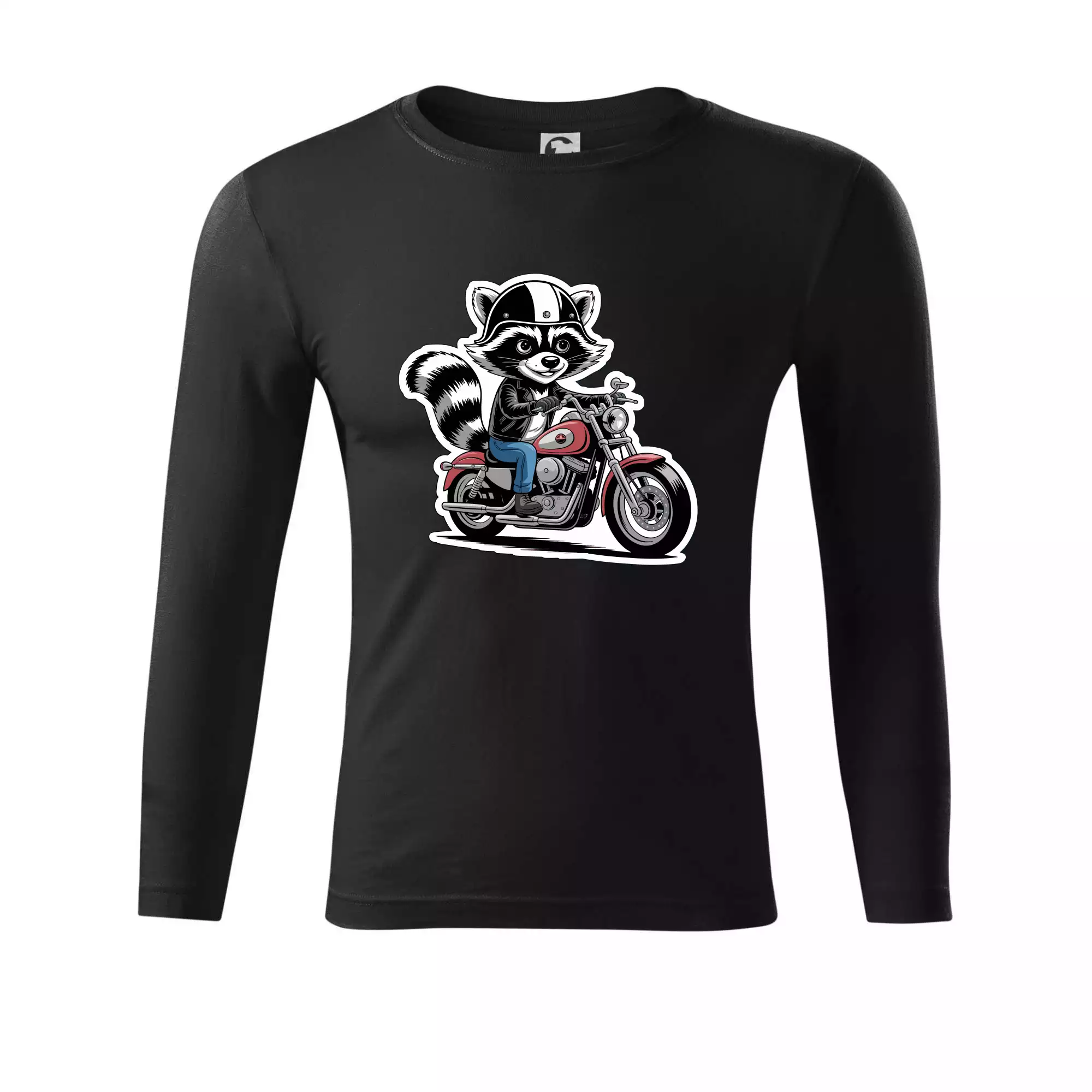 Mýval na motorce kreslený