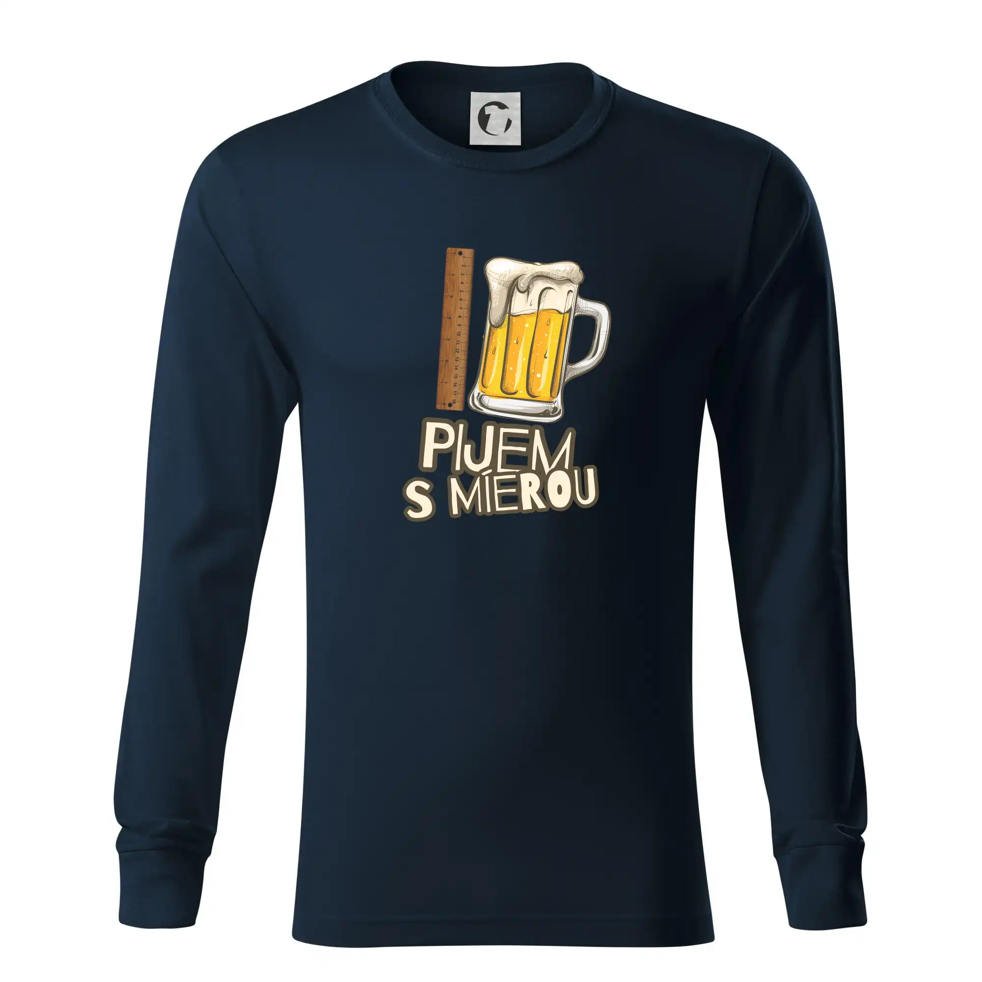Vtipná tričká pre pivárov - Pijem s mierou - Tričko s dlhým rukávom LS R05