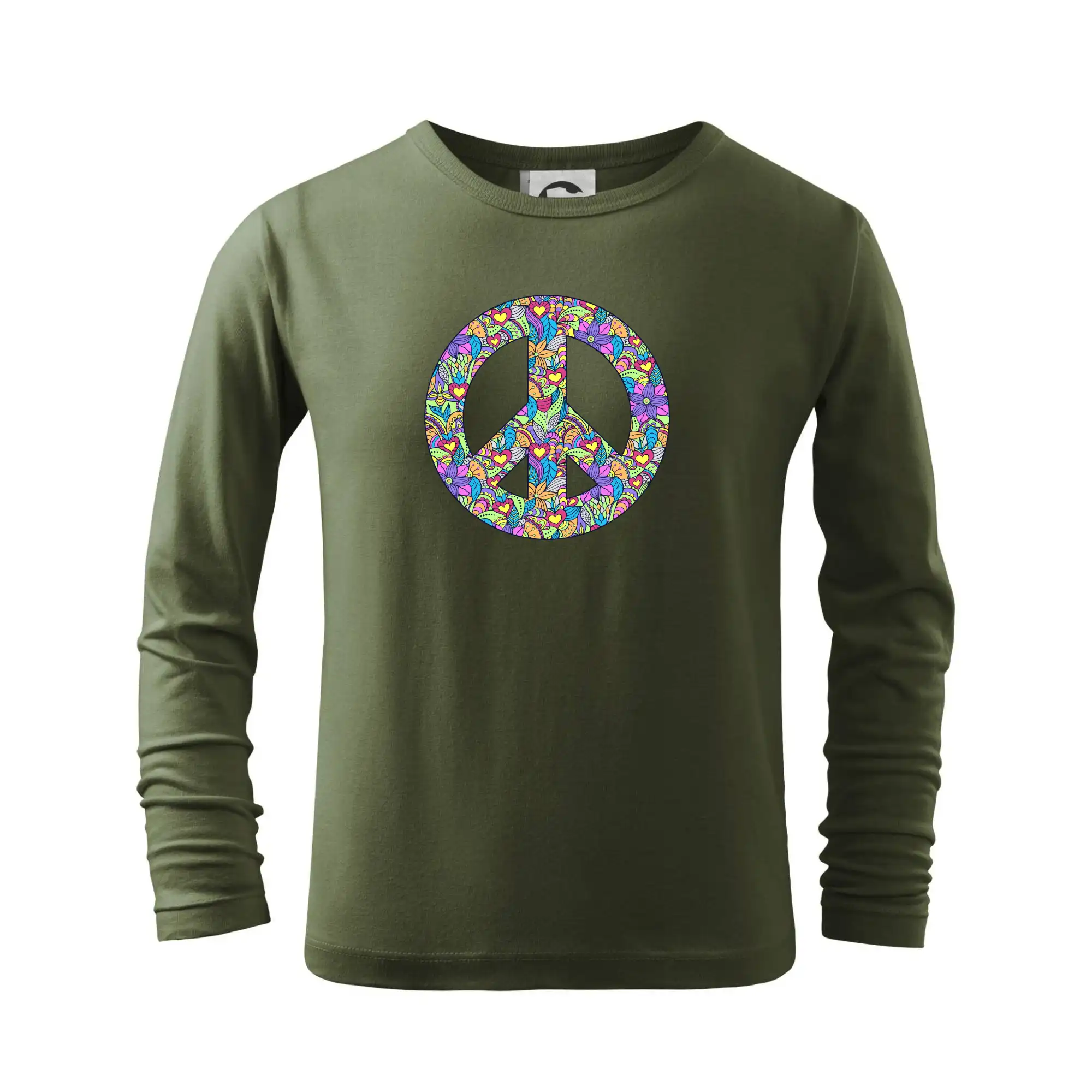 Tričká pre pohodový ľudí - Peace symbol mandela - Tričko detské Long Sleeve