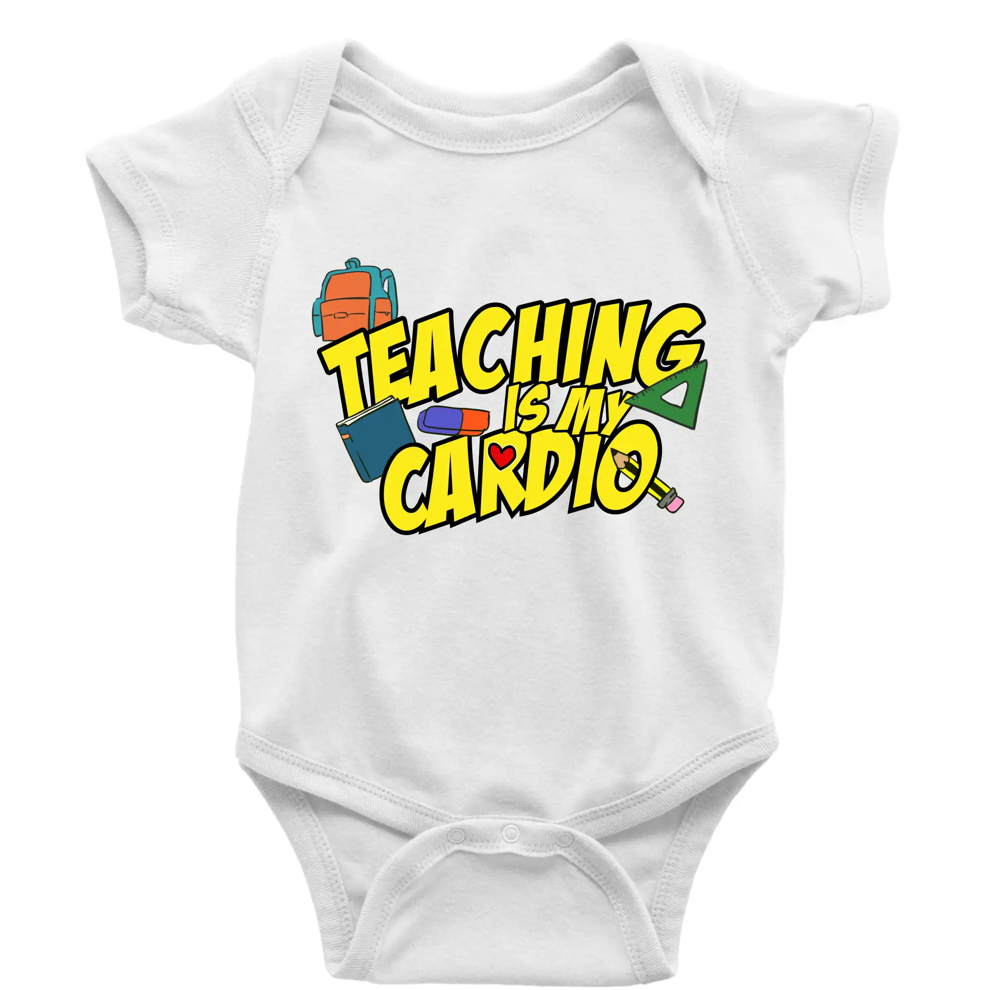Učiteľské tričká - Teaching is my cardio - Body dojčenské s krátkym rukávom