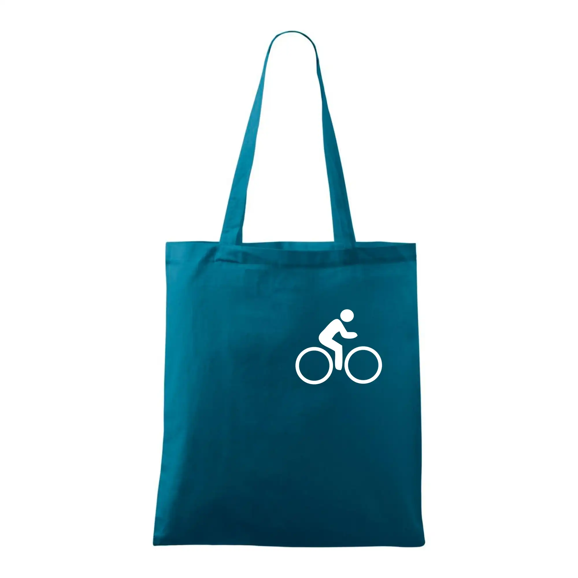Tričko ako darček pre cyklistu - Obrázok kolesa na prsníku - ikona panáčik - Taška bavlnená