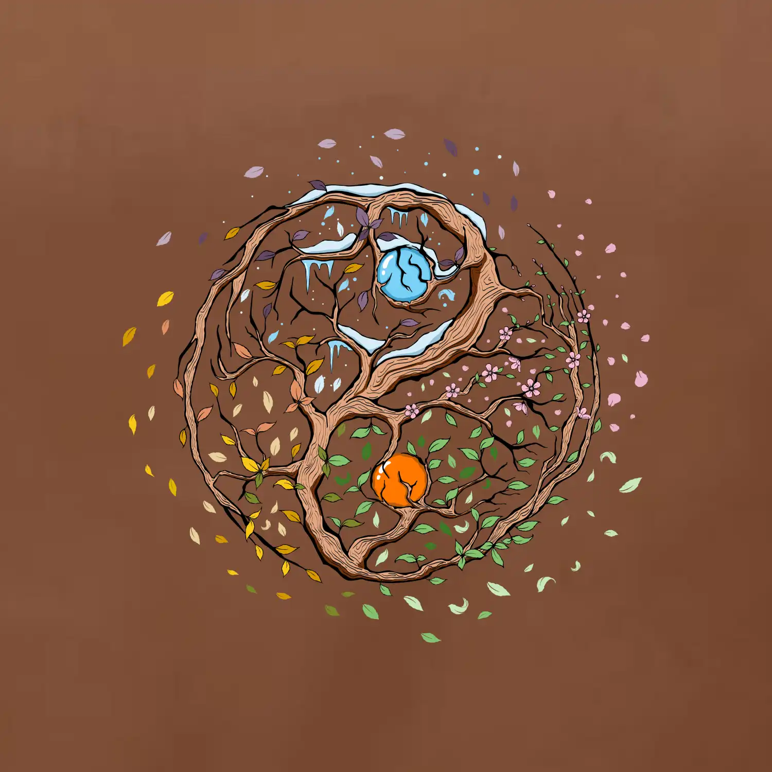 Yin & Yang strom - zima, léto