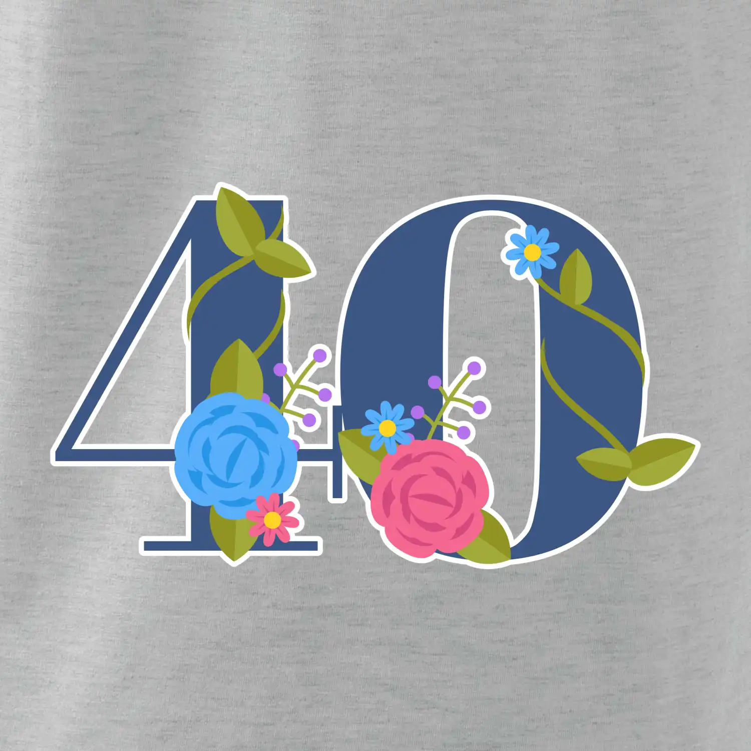 Květinové číslo kreslené - 40