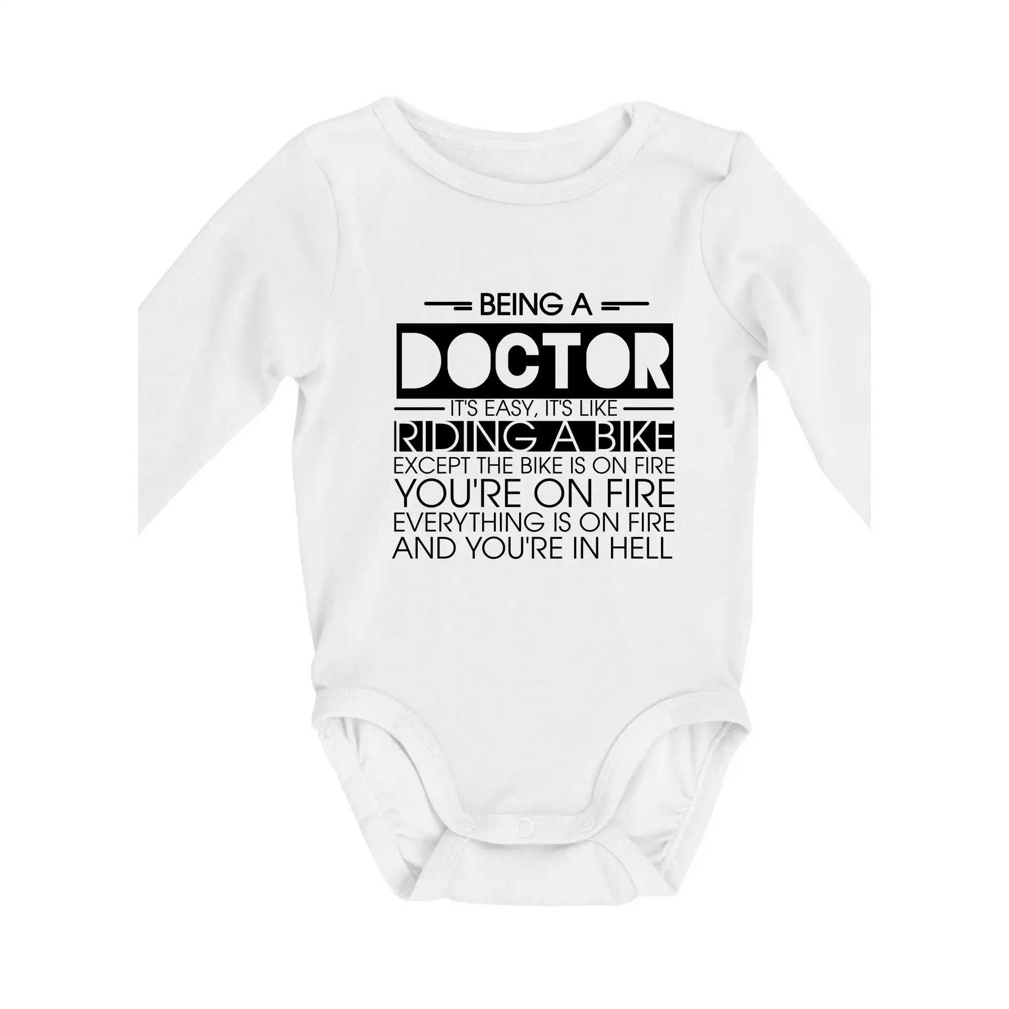 Being a doctor - bike - Body dojčenské s dlhým rukávom