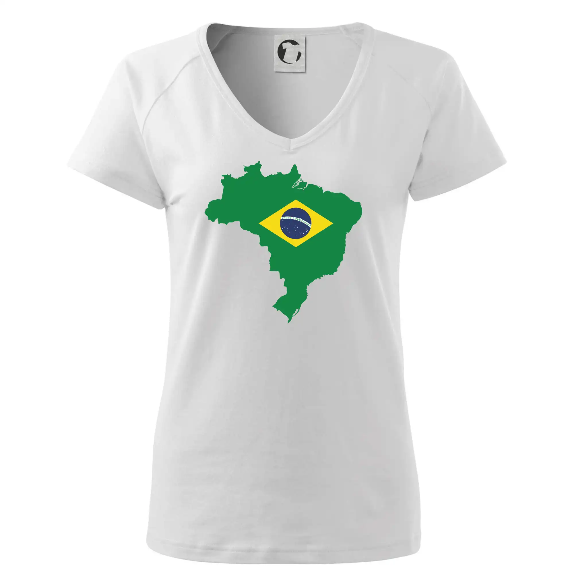 Brazílie vlajka v mapě