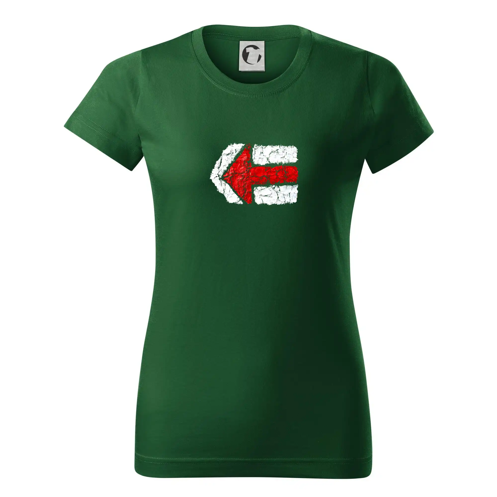 Trička na kempovanie - Párová turistická značka  červená - Dámske tričko basic - ľahko voľnejšie a dlhšie