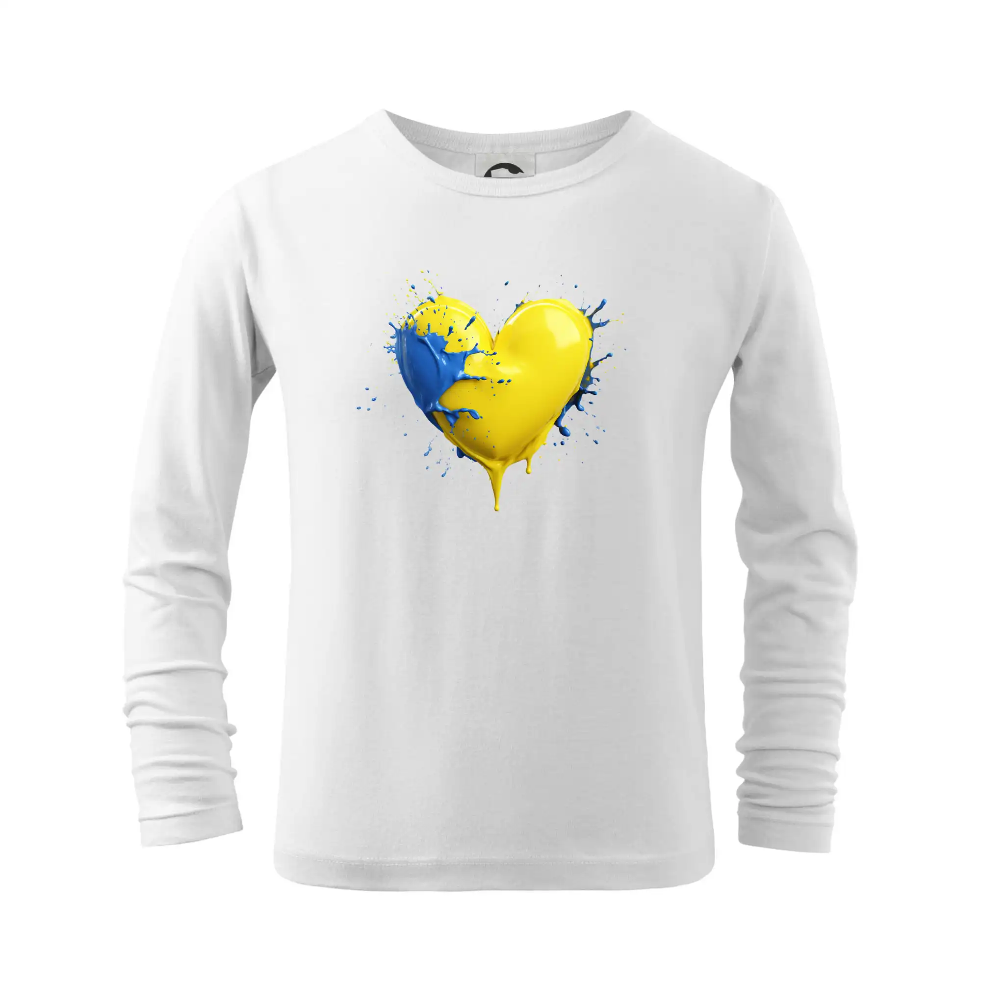 Motívy štátnych vlajok - Srdce rozprsknuté - Švédske farby - Tričko detské Long Sleeve